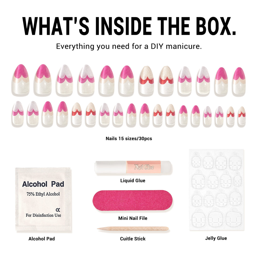 Pink Heart Press On Nails Kit MelodySusie