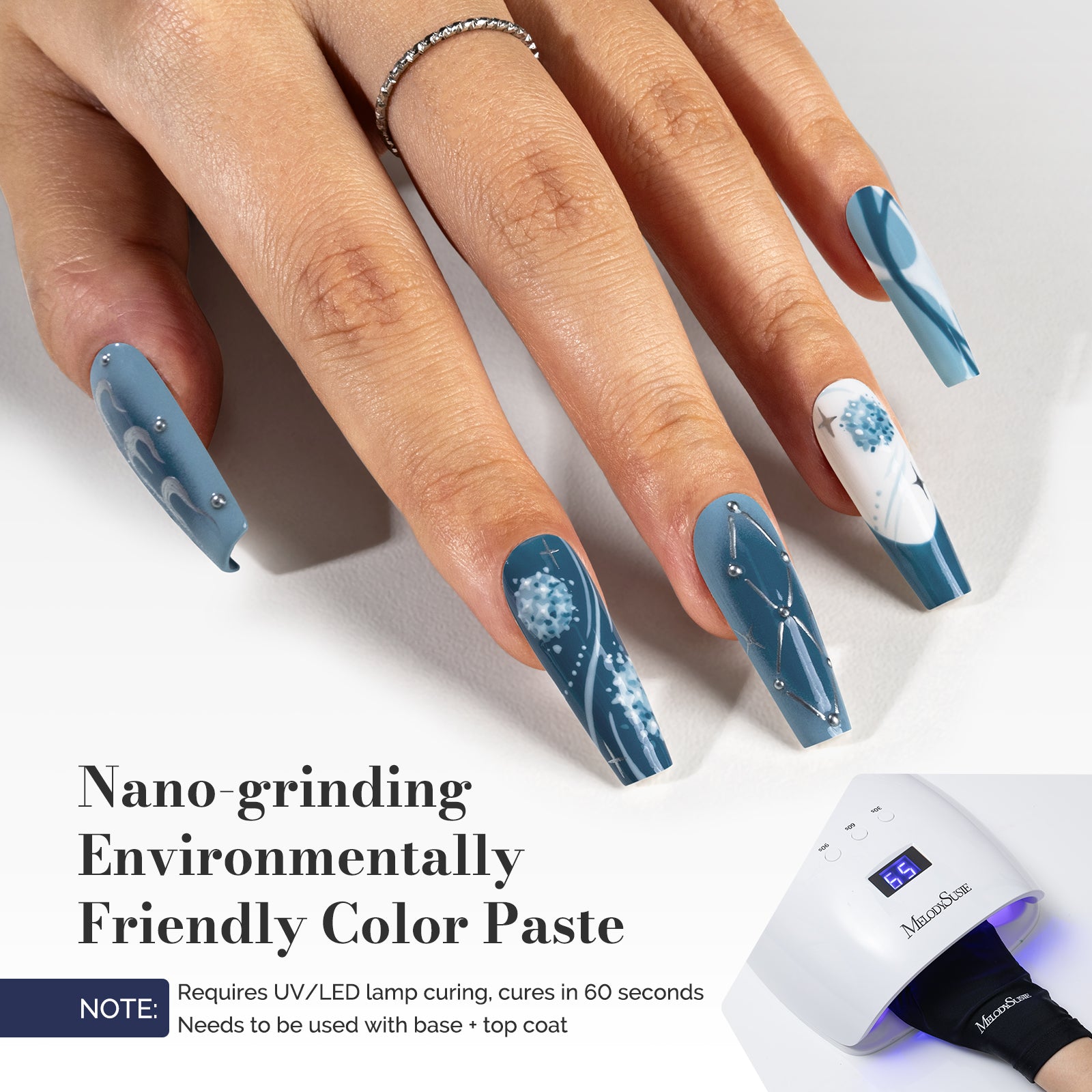 Fleurwee Gel Polish 2Pcs Gray Blue&Dark Indigo Blue-P16+P32