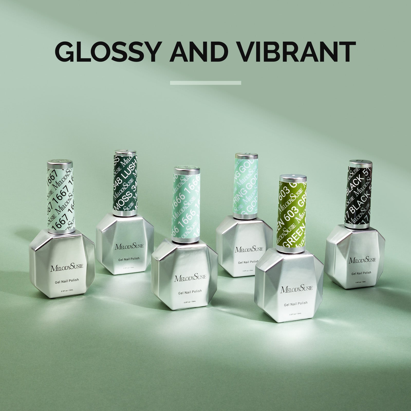 6 Colors Thick Gel Nail Polish Set 15ml - Spring Green