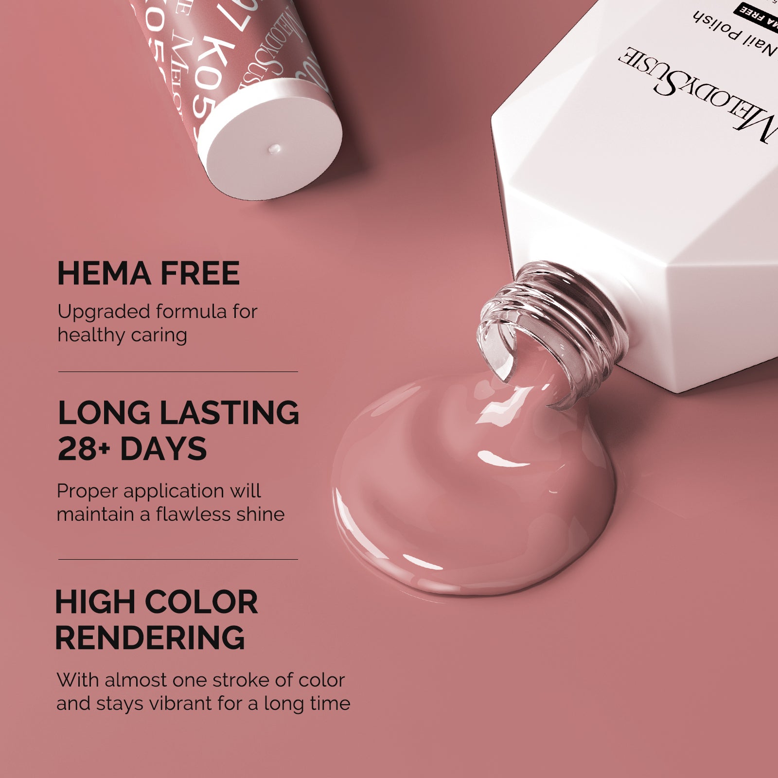 Hema Free Gel Nail Polish 0.5 fl oz/15ml - K0597 Thick Deep Nude Pink