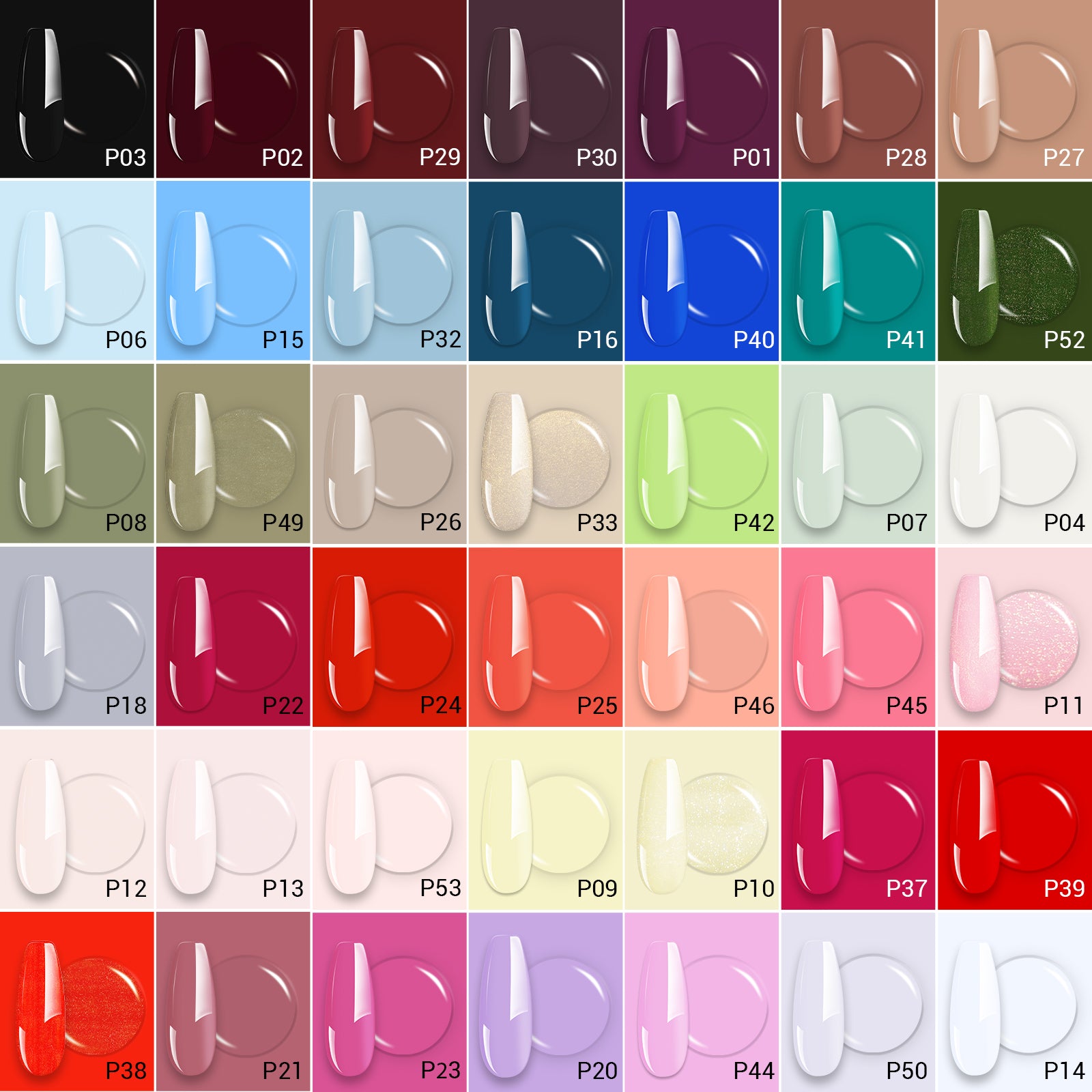 Fleurwee HEMA-Free & HPMA-Free & TPO-Free Plant-Based Color Palette 15ml Gel Polish Set - 42 Colors