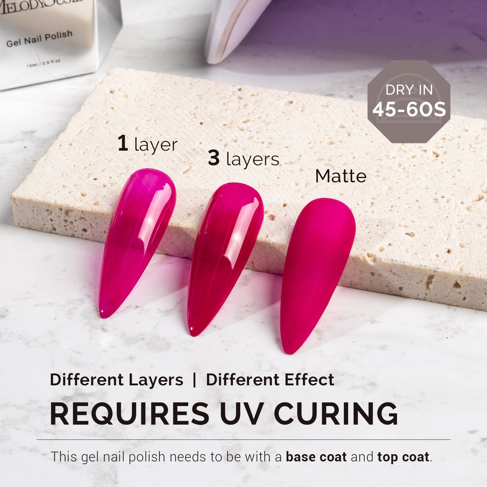 1652 Berry Wine Red - TPO-Free Faster UV Curing Gel Nail Polish(15ml)