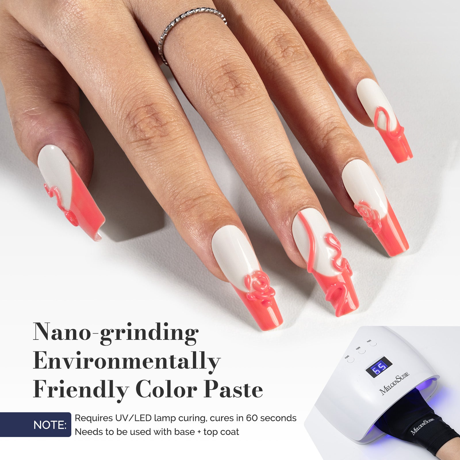 Fleurwee Gel Polish 2Pcs Coral Orange&Milky White-P04+P25