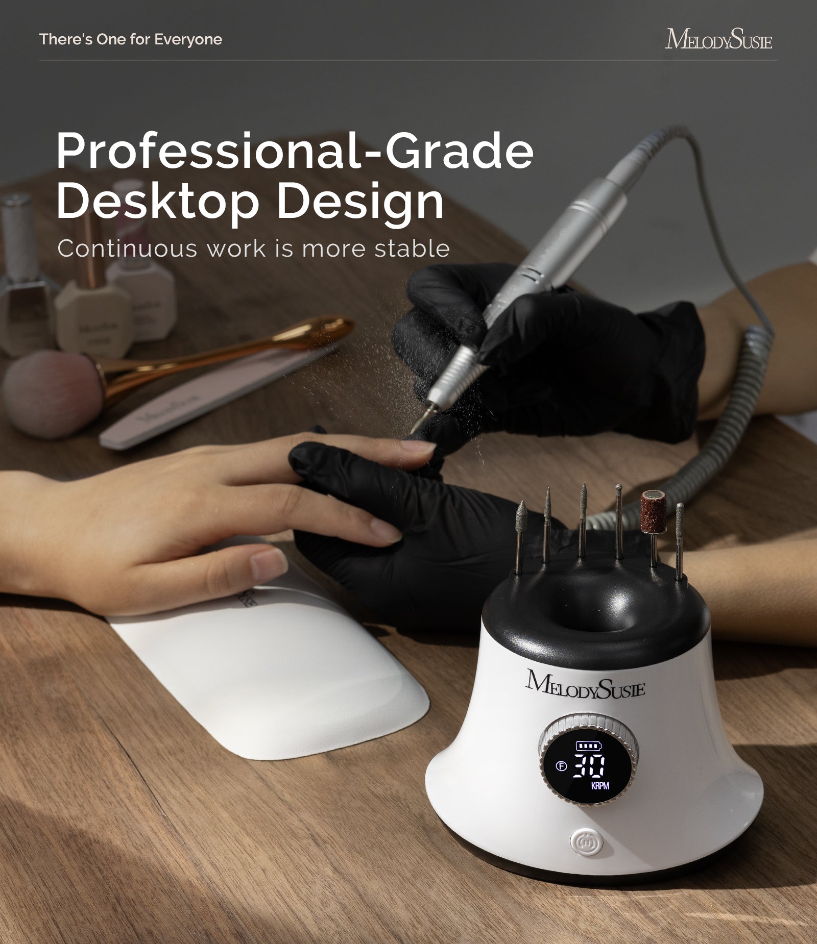 SC320G 30000RPM Rechargeable Desktop Nail Drill - White