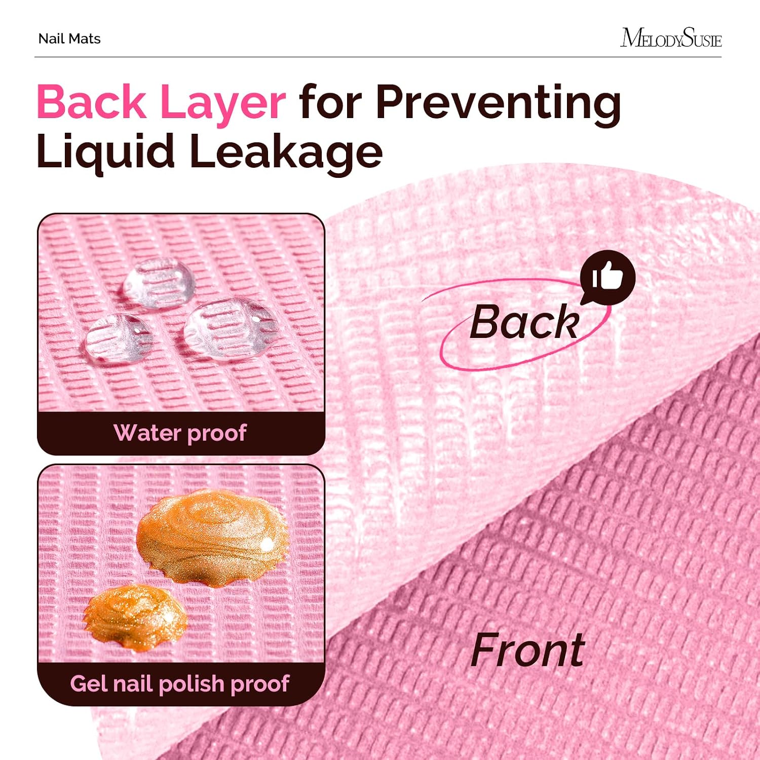 Disposable Nail Mats, 3-Ply Absorbent Nail Art Table Pads 50Pcs