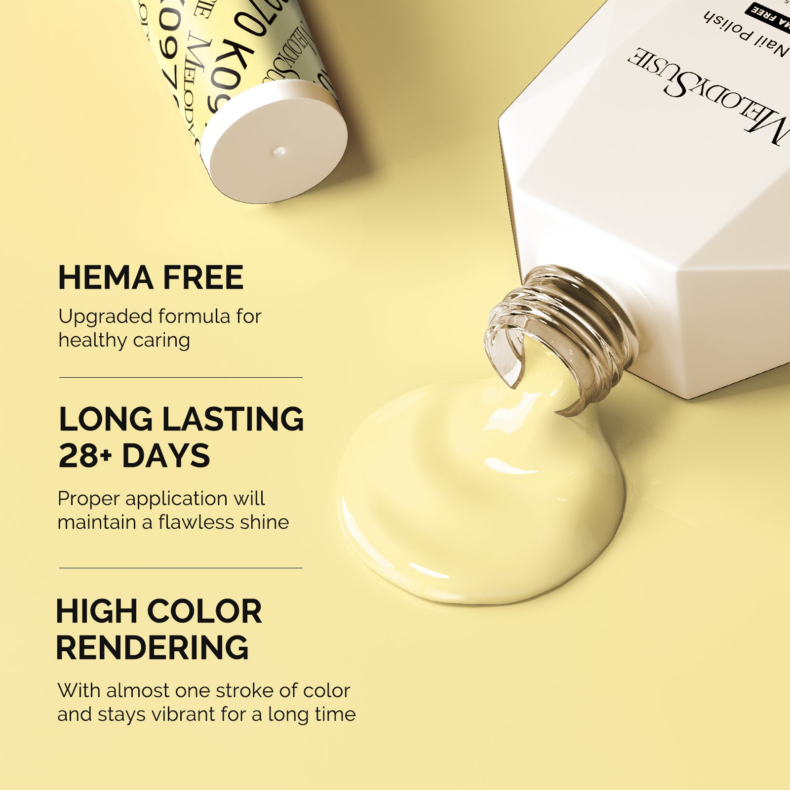 Hema Free Gel Nail Polish 0.5 fl oz/15ml - K0970 Thick Light Yellow