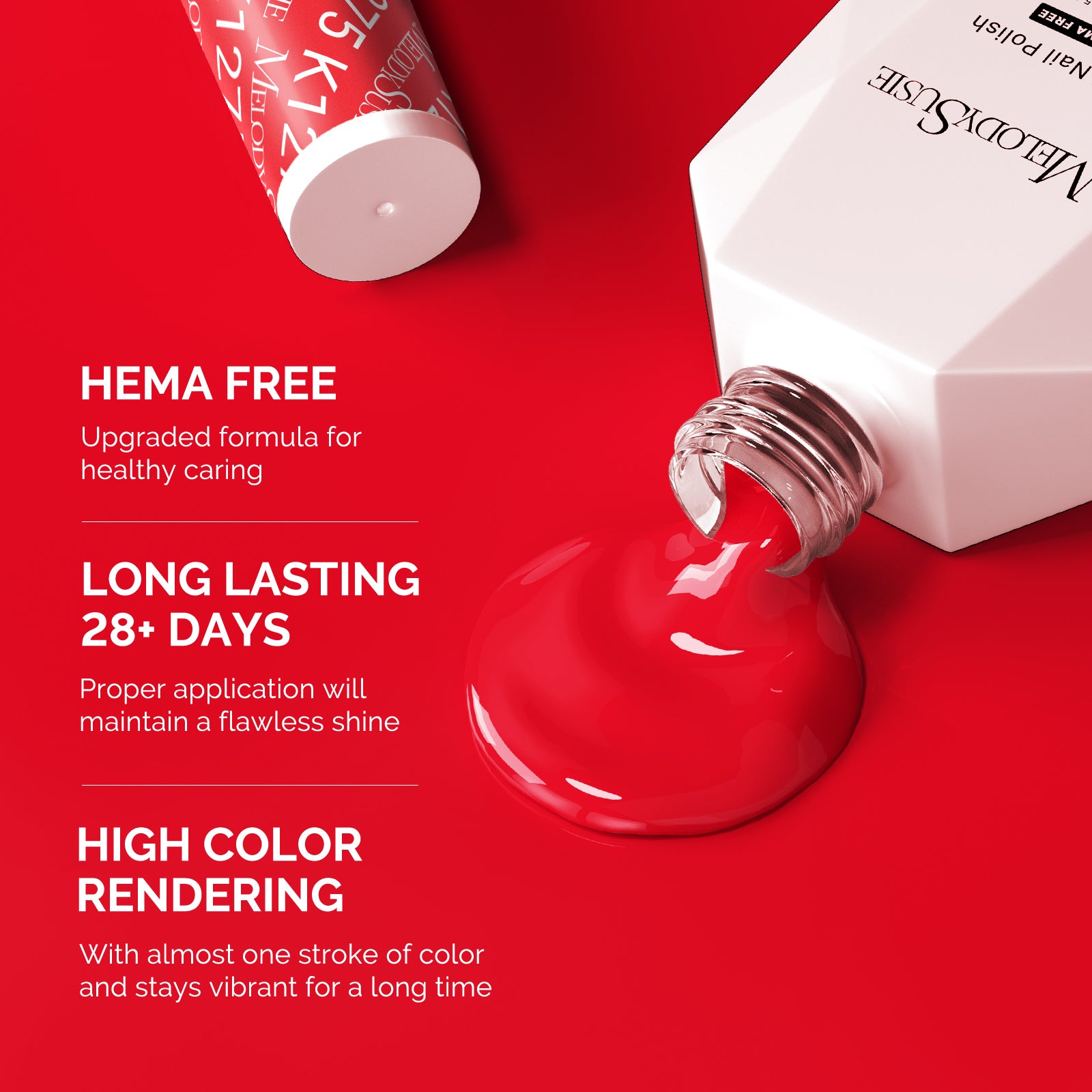 Hema Free Gel Nail Polish 0.5 fl oz/15ml - K1371 Thick Orange Red