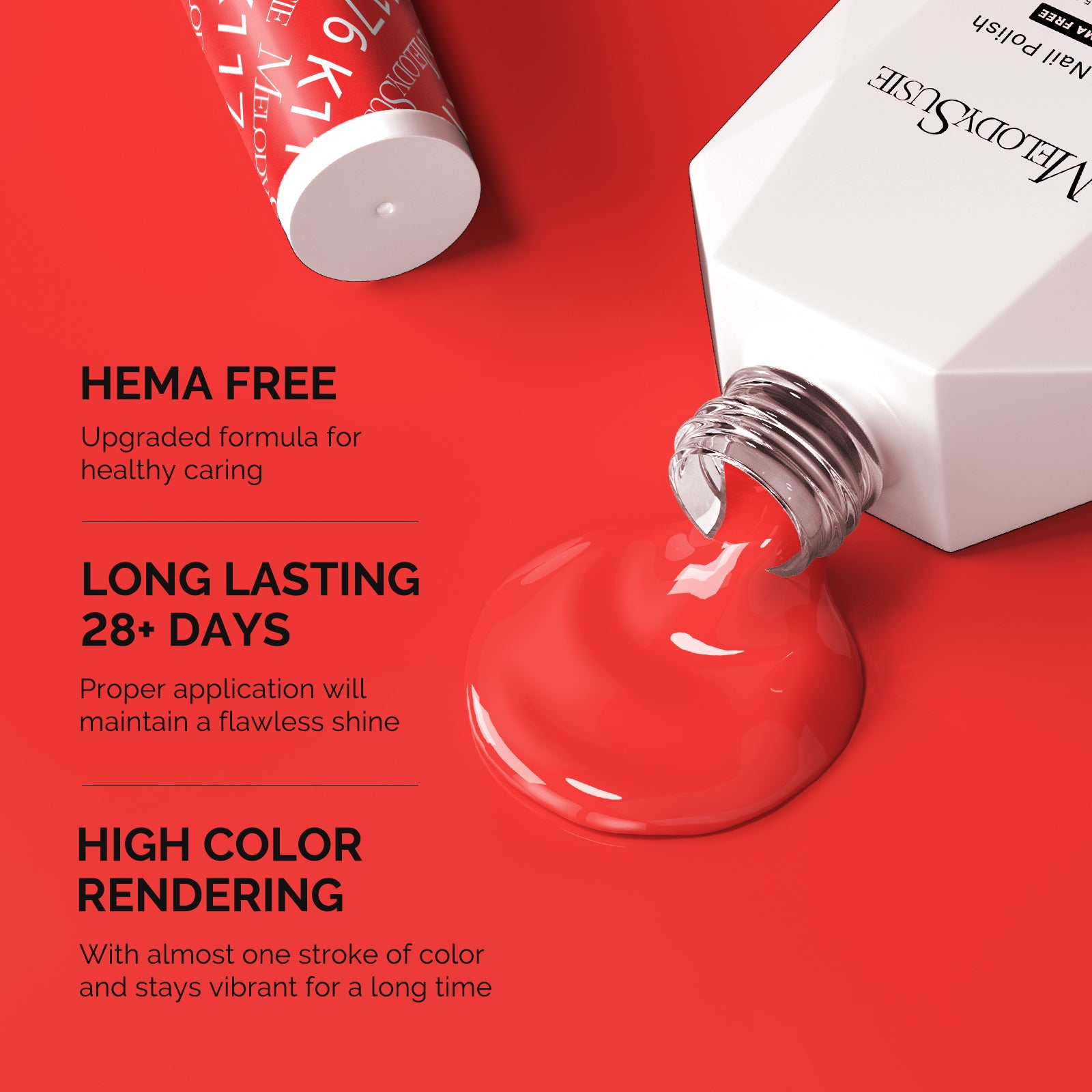 Hema Free Gel Nail Polish 0.5 fl oz/15ml - K1176 Thick Light Coral