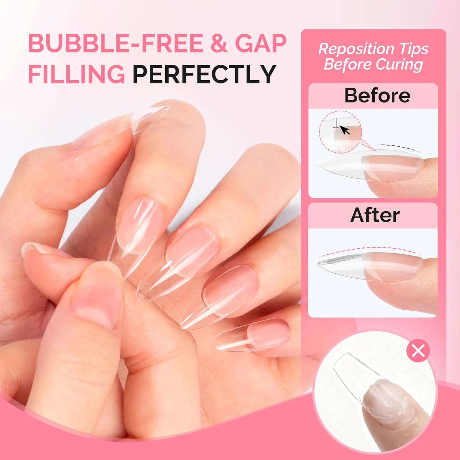 Solid Nail Glue Gel 20g 2Pcs