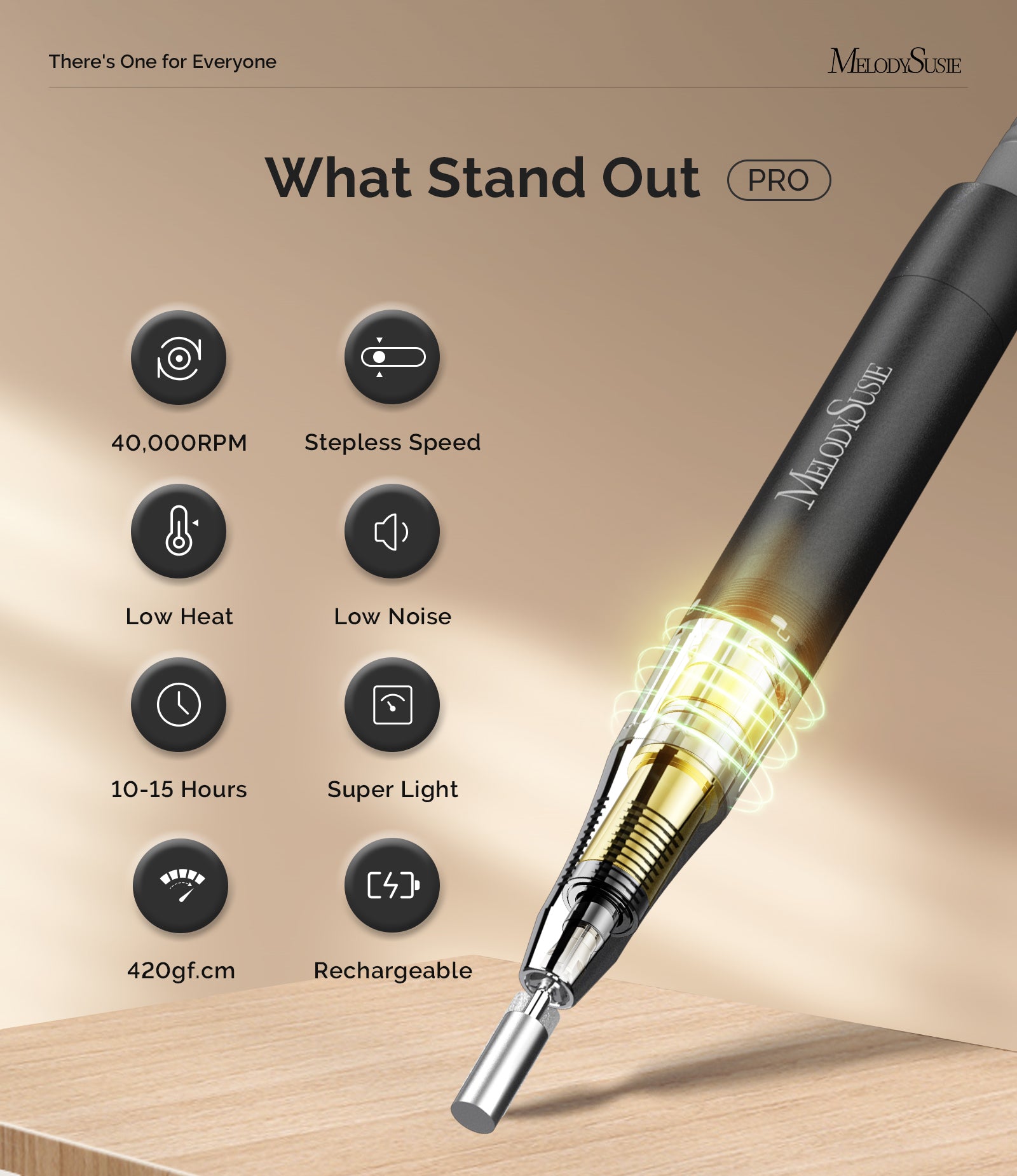 MB420G Rechargeable Nail Drill 40000RPM
