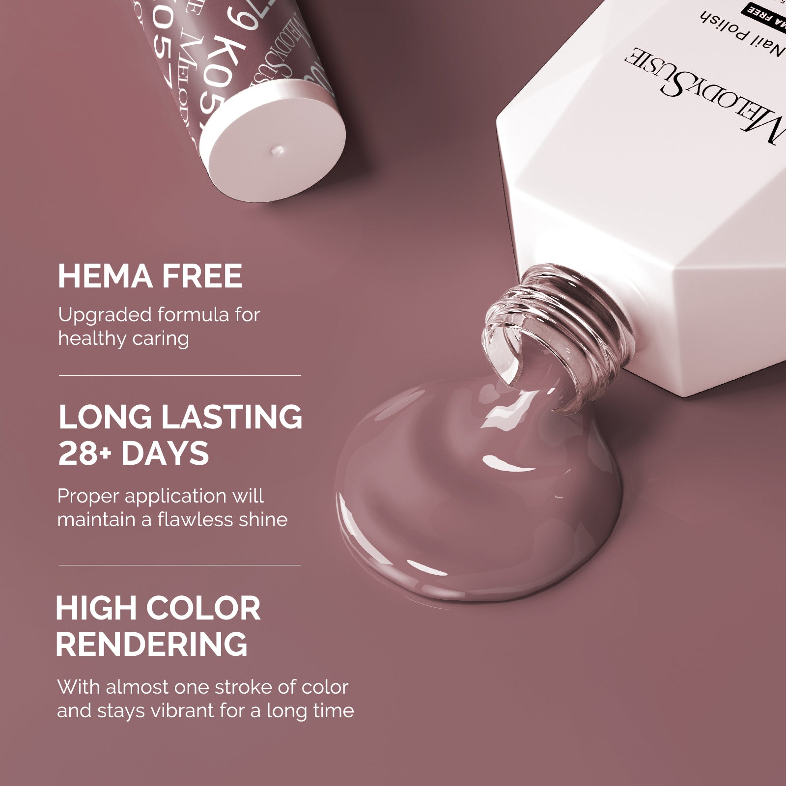 Hema Free Gel Nail Polish 0.5 fl oz/15ml - K0579 Thick Deep Rosy Nude