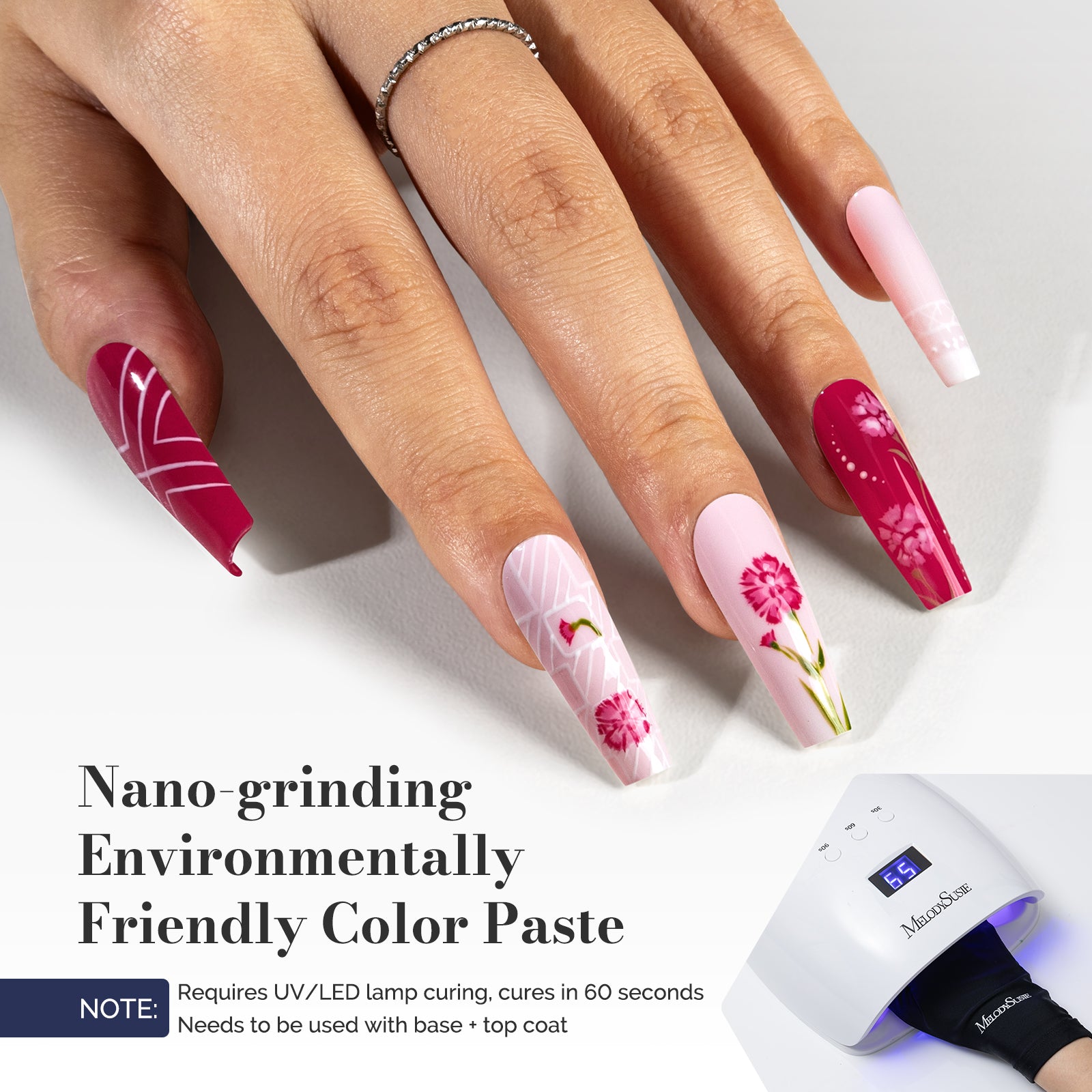 Fleurwee Gel Polish 2Pcs Raspberry Red&Light Pink-P13+P22