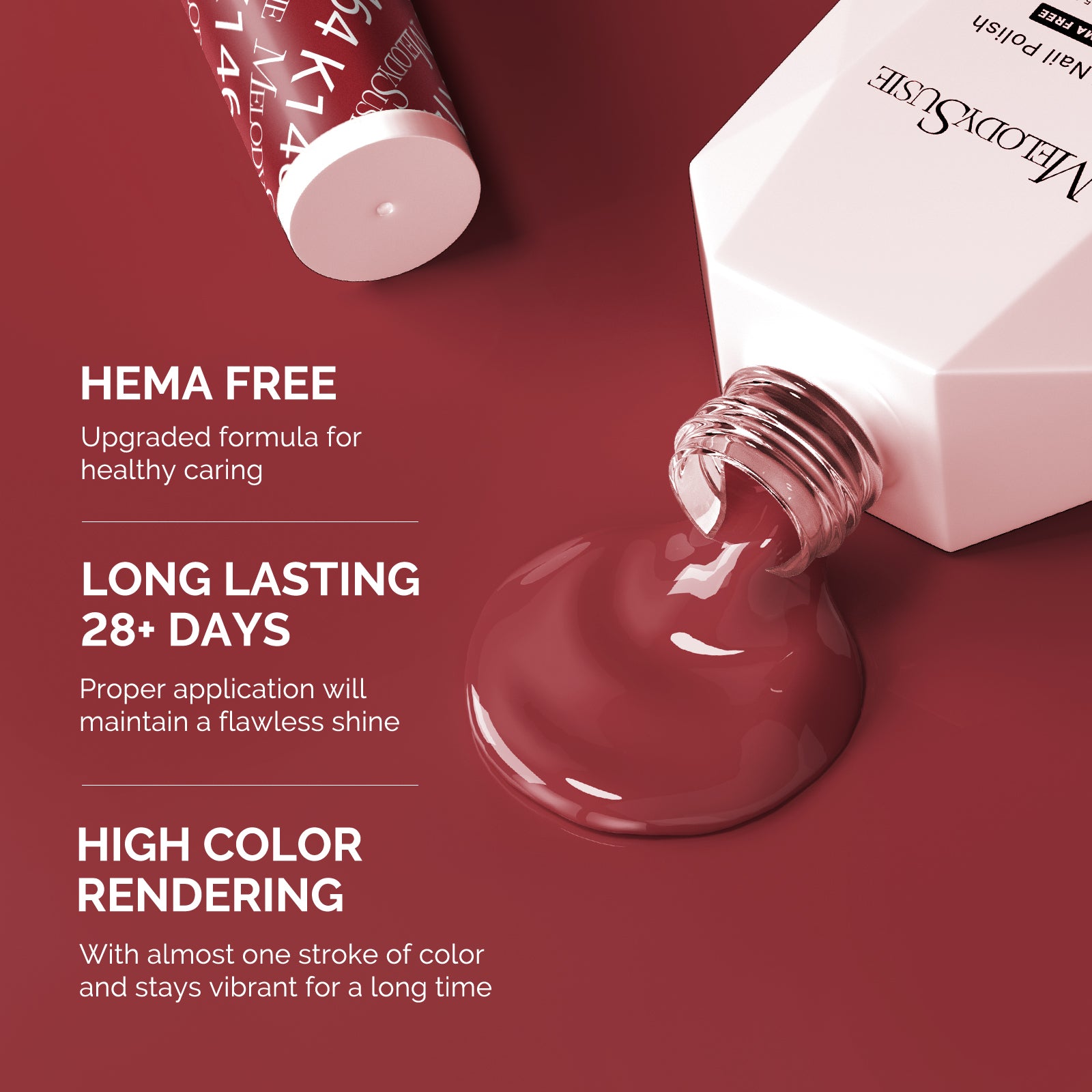 Hema Free Gel Nail Polish 0.5 fl oz/15ml - K1464 Thick Rosy Brown