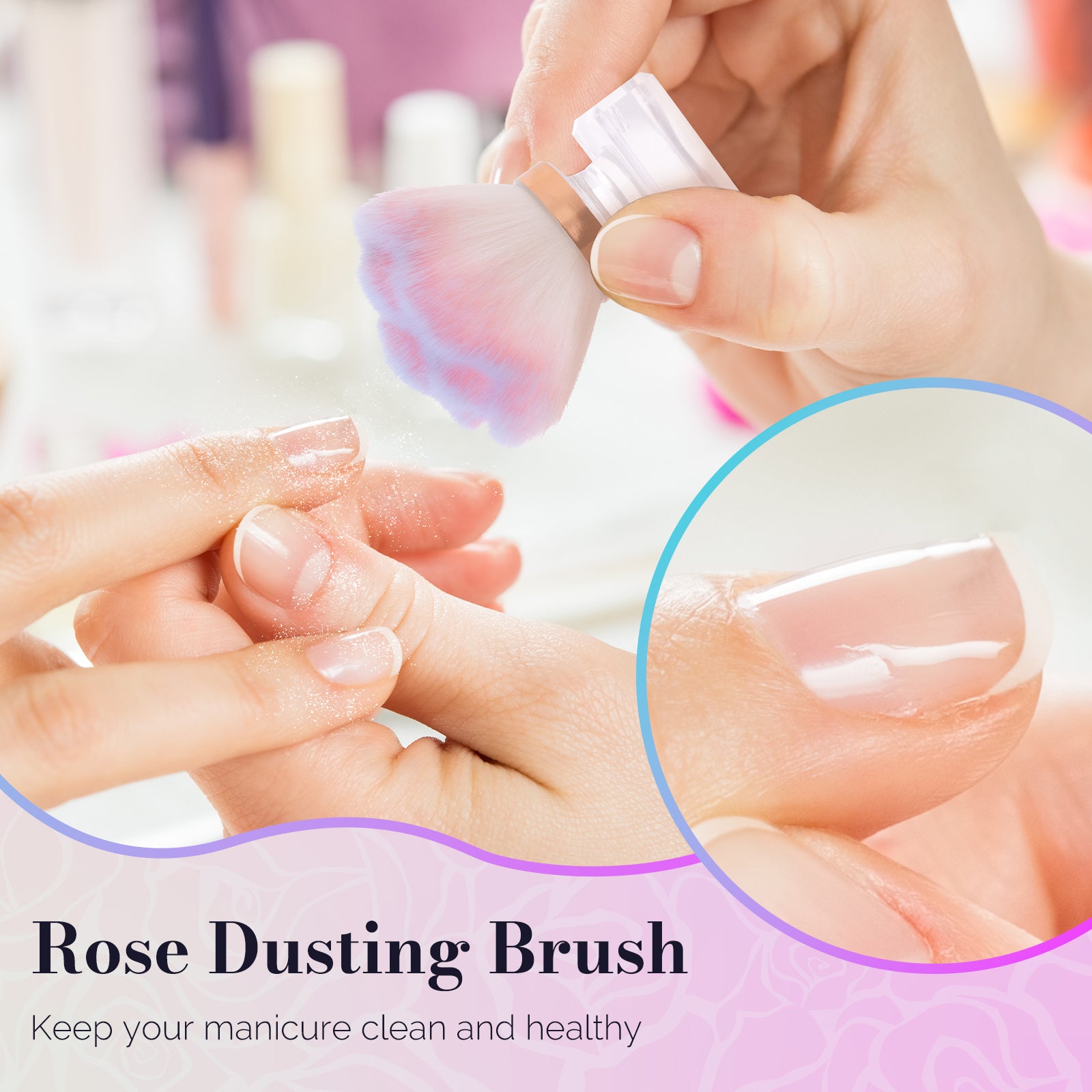 Rose Shaped Nail Dust Remover Brush - Small Size