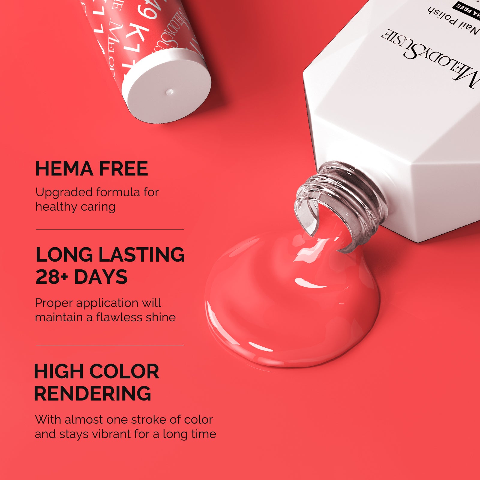 Hema Free Gel Nail Polish 0.5 fl oz/15ml - K1149 Thick Coral Pink