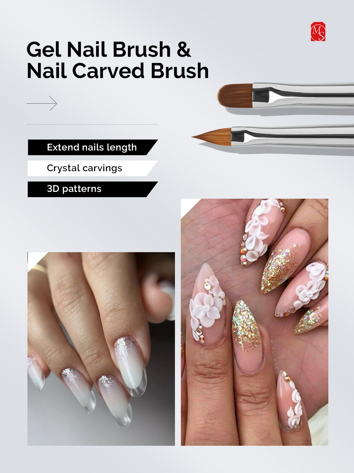 Nail Art Brushes Set (6Pcs) - US ONLY