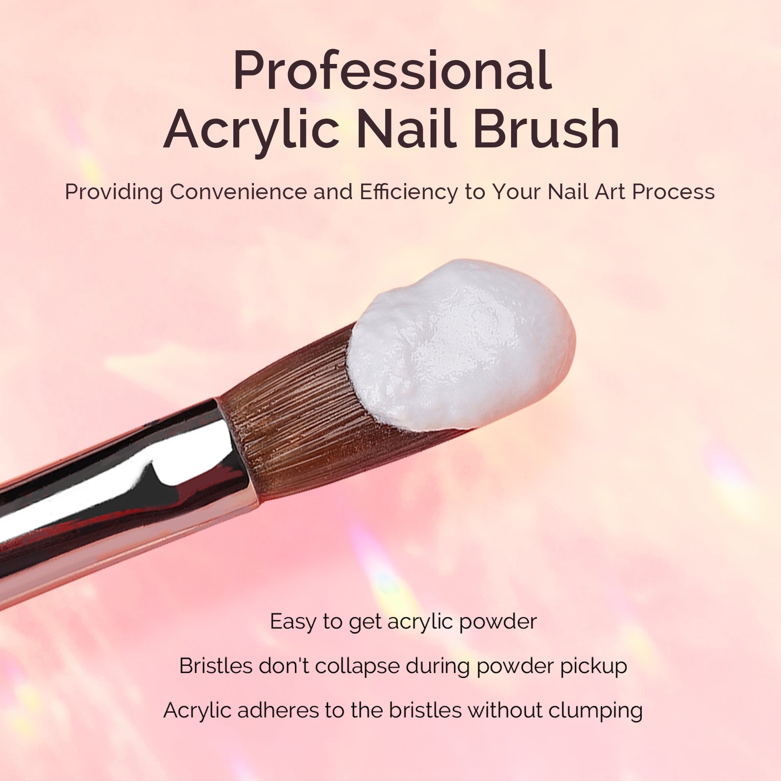 Kolinsky Acrylic Nail Brush Set - Pink