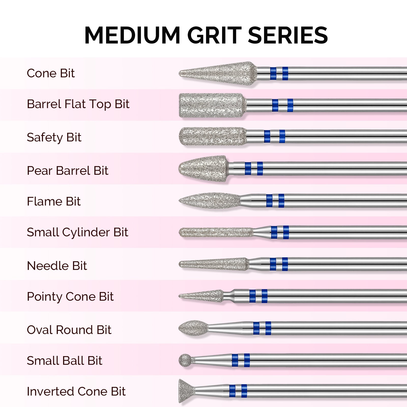 20Pcs Diamond Cuticle Nail Drill Bits Set