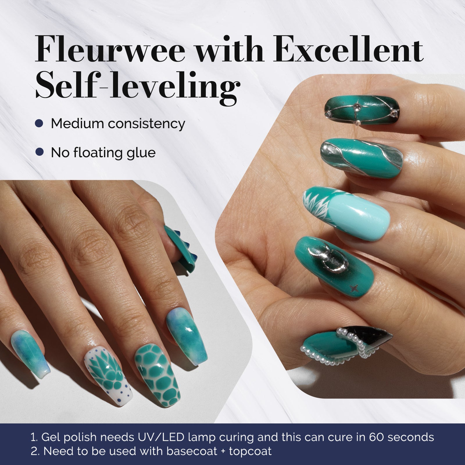succulent fingernails Fleurwee HEMA-Free & HPMA-Free & TPO-Free Gel Nail Polish Plant-based 0.5 fl oz/15ml