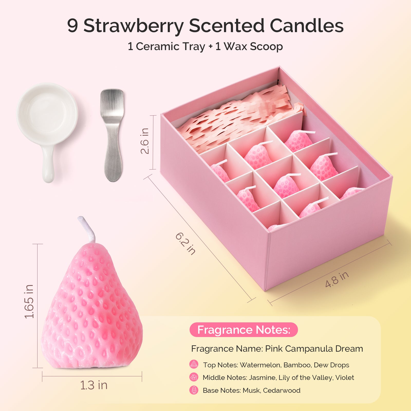 Strawberry Scented Candle Gift Set