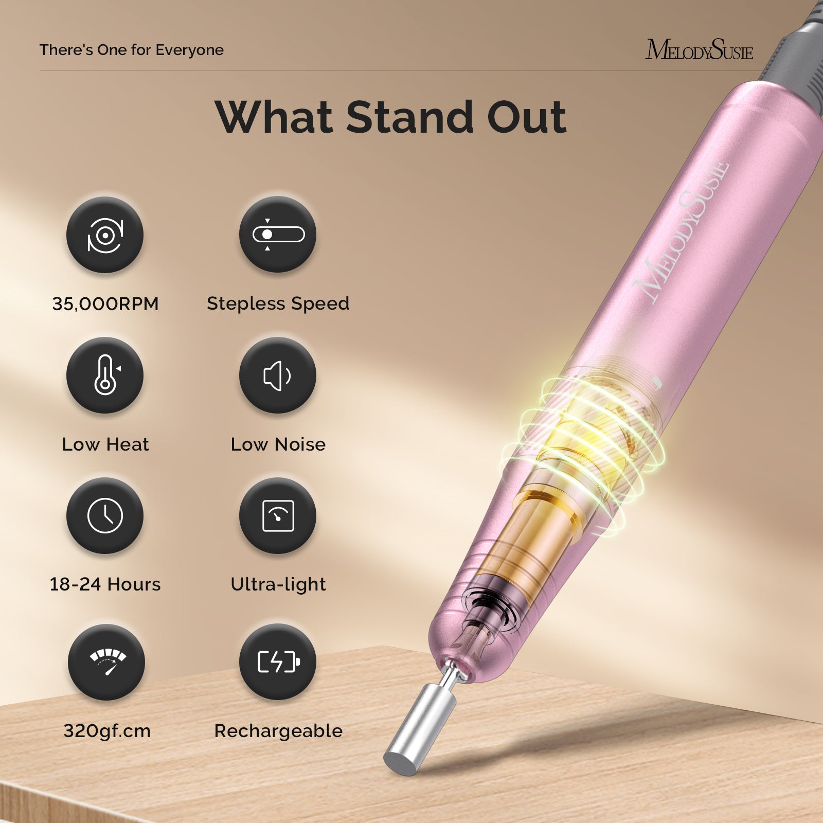 SM320G Rechargeable 35,000RPM Nail Drill Gift Box