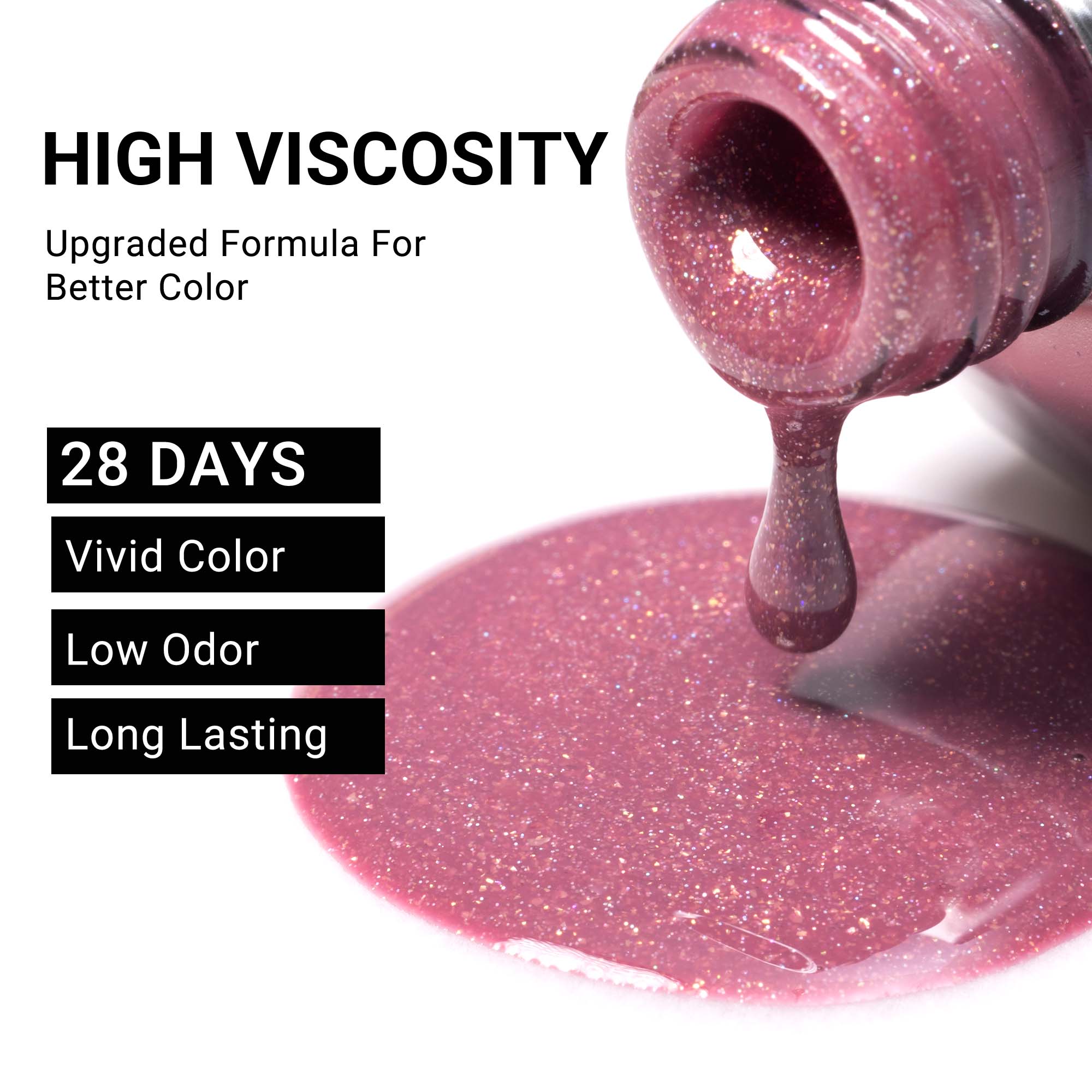 Z040 Pink Pastel Violet Glitter - Gel Nail Polish(15ml)