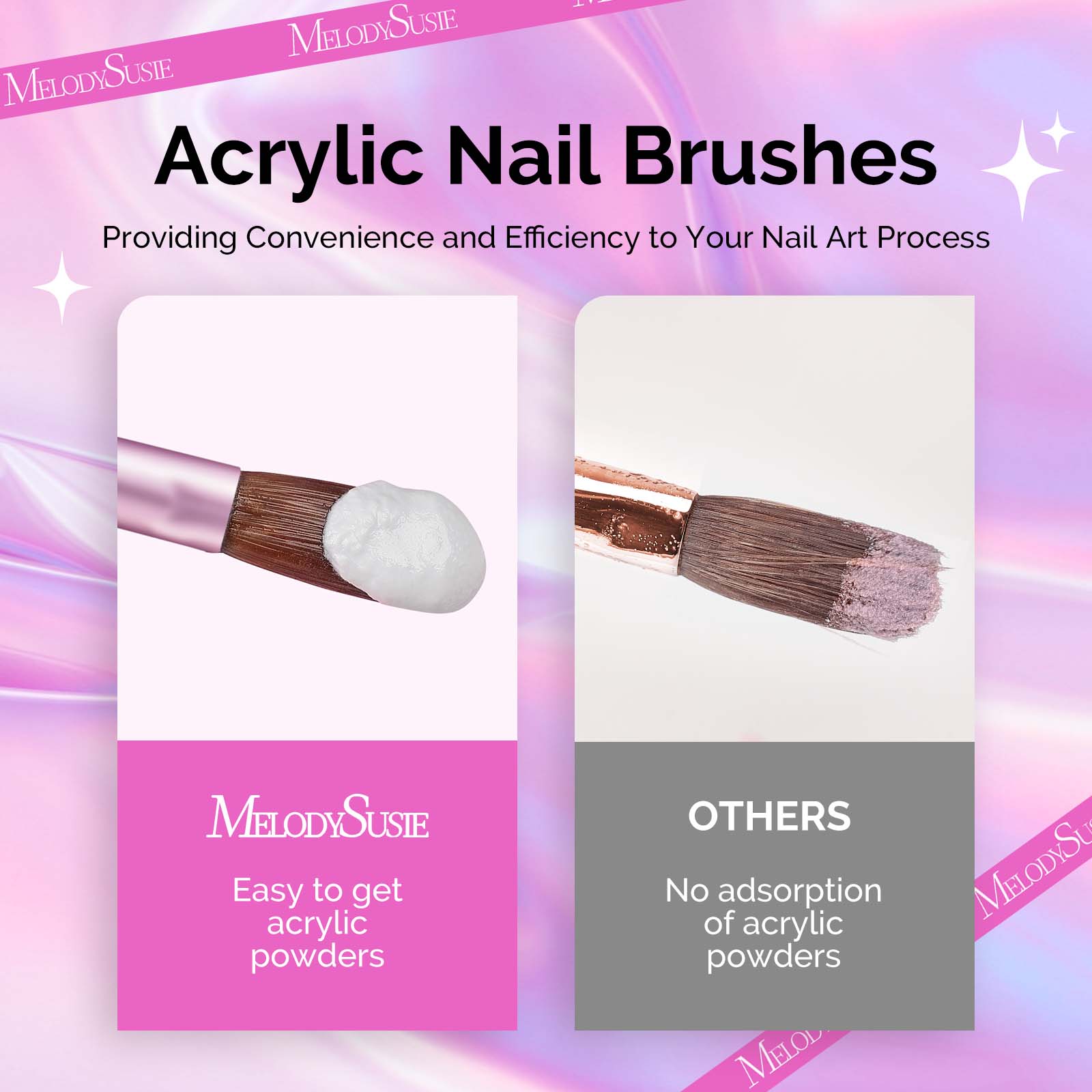 Acrylic Nail Brush Set (4Pcs) - Rose Gold