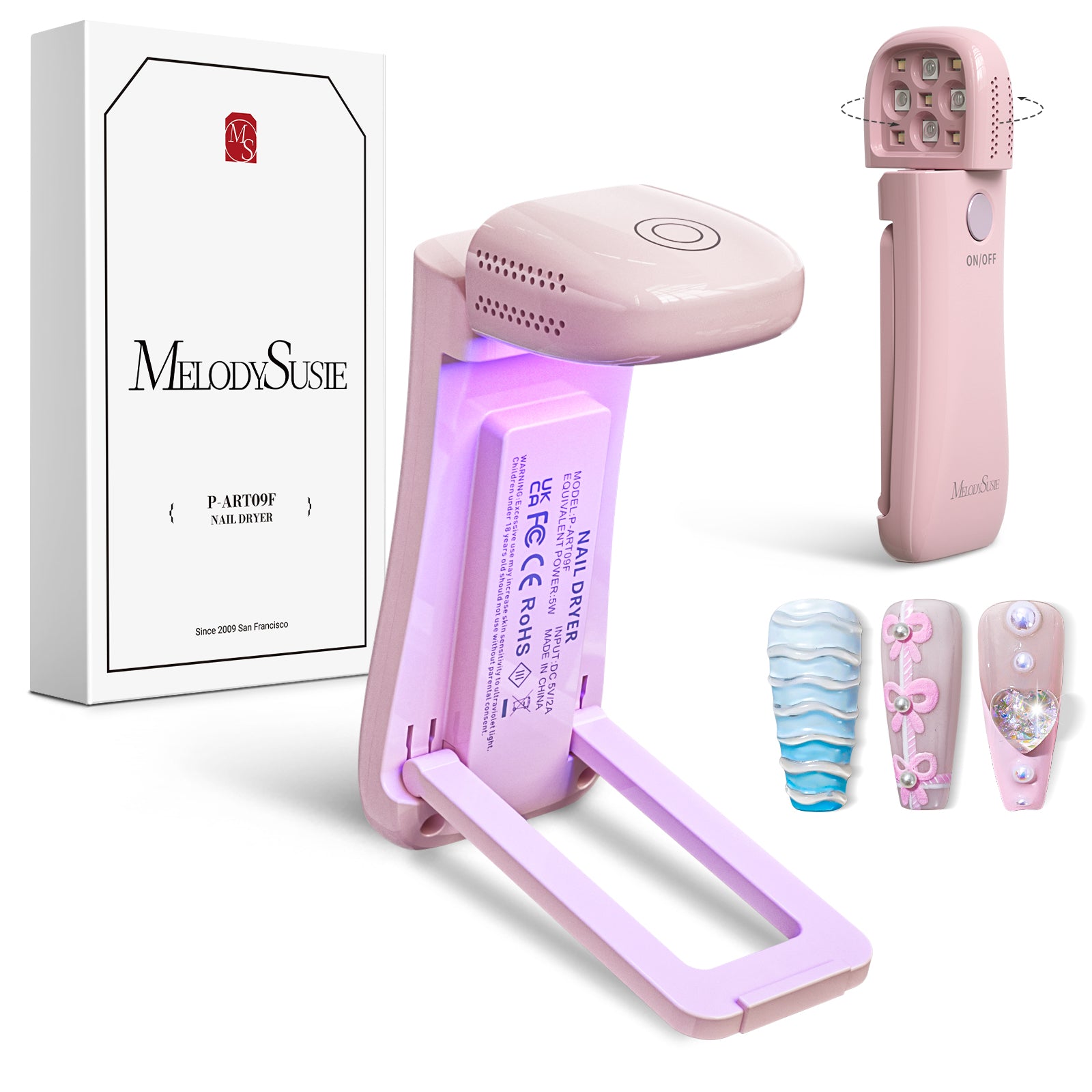 P-ART09F Foldable & Standable 2-in-1 Design LED/UV Nail Lamp - White