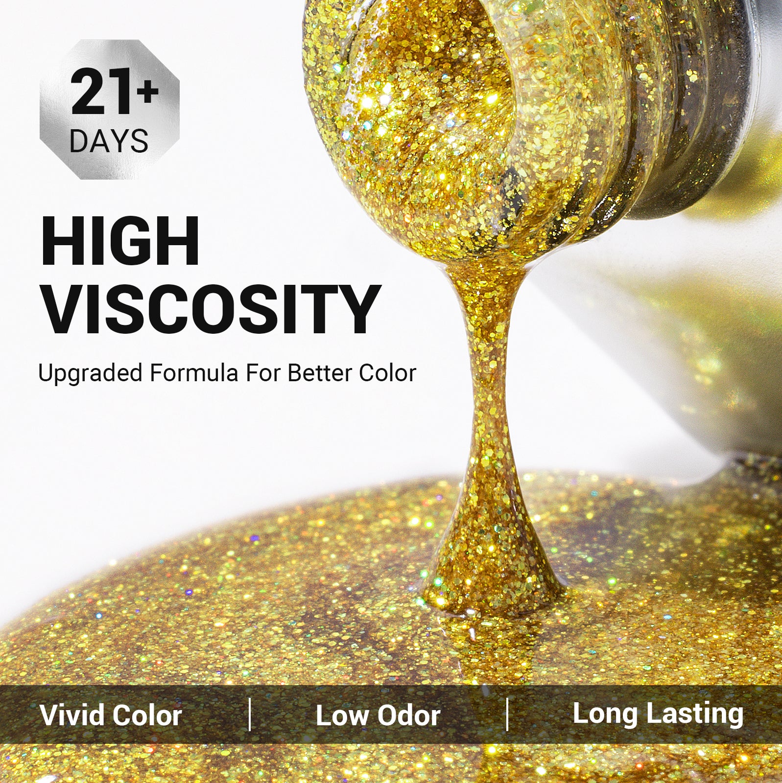 Z016 Rich Yellow Glitter - Gel Nail Polish(15ml)