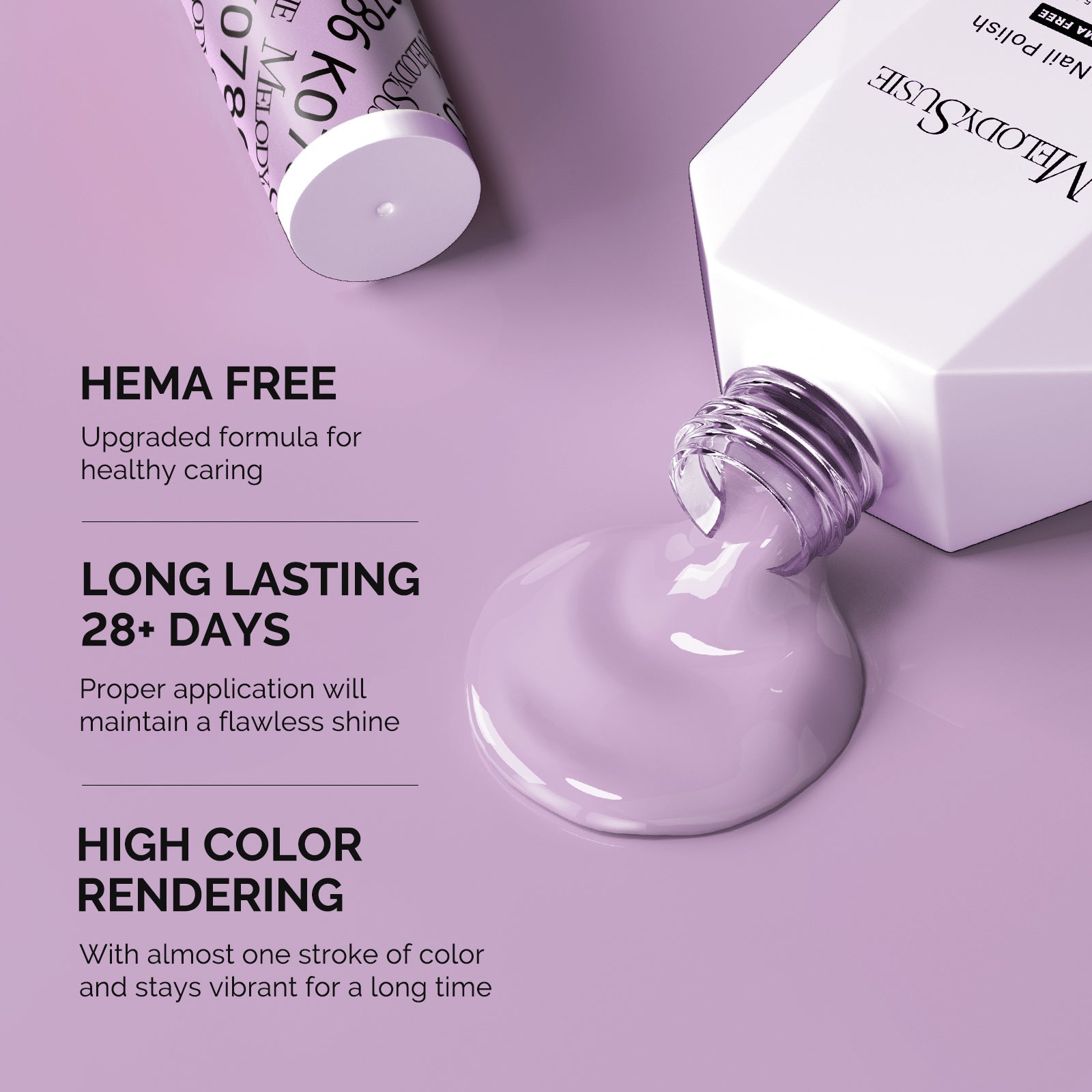 Hema Free Gel Nail Polish 0.5 fl oz/15ml - K0786 Thick Lavender Purple
