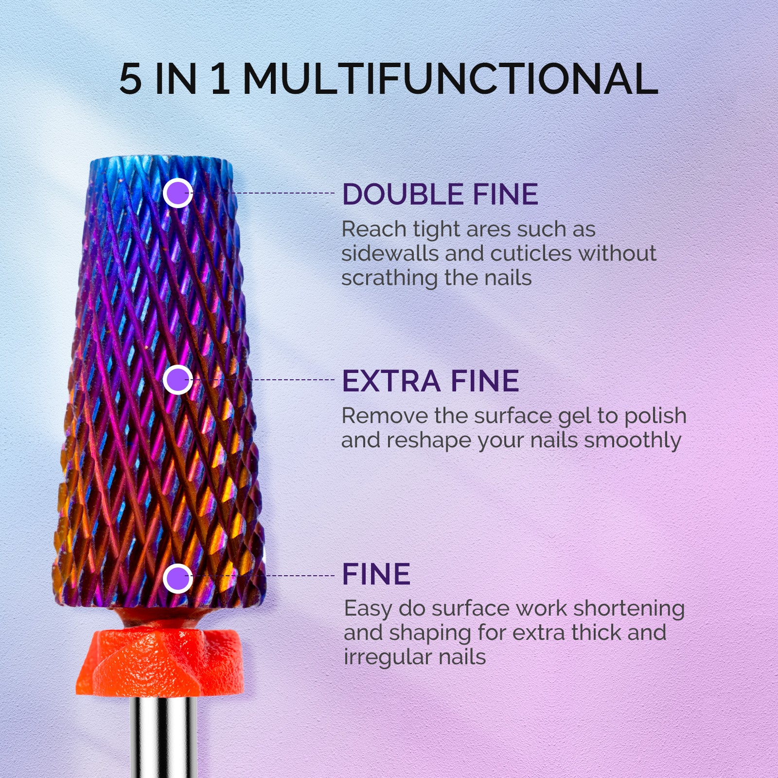 3Pcs Carbide Tungsten Nail Drill Bits Set