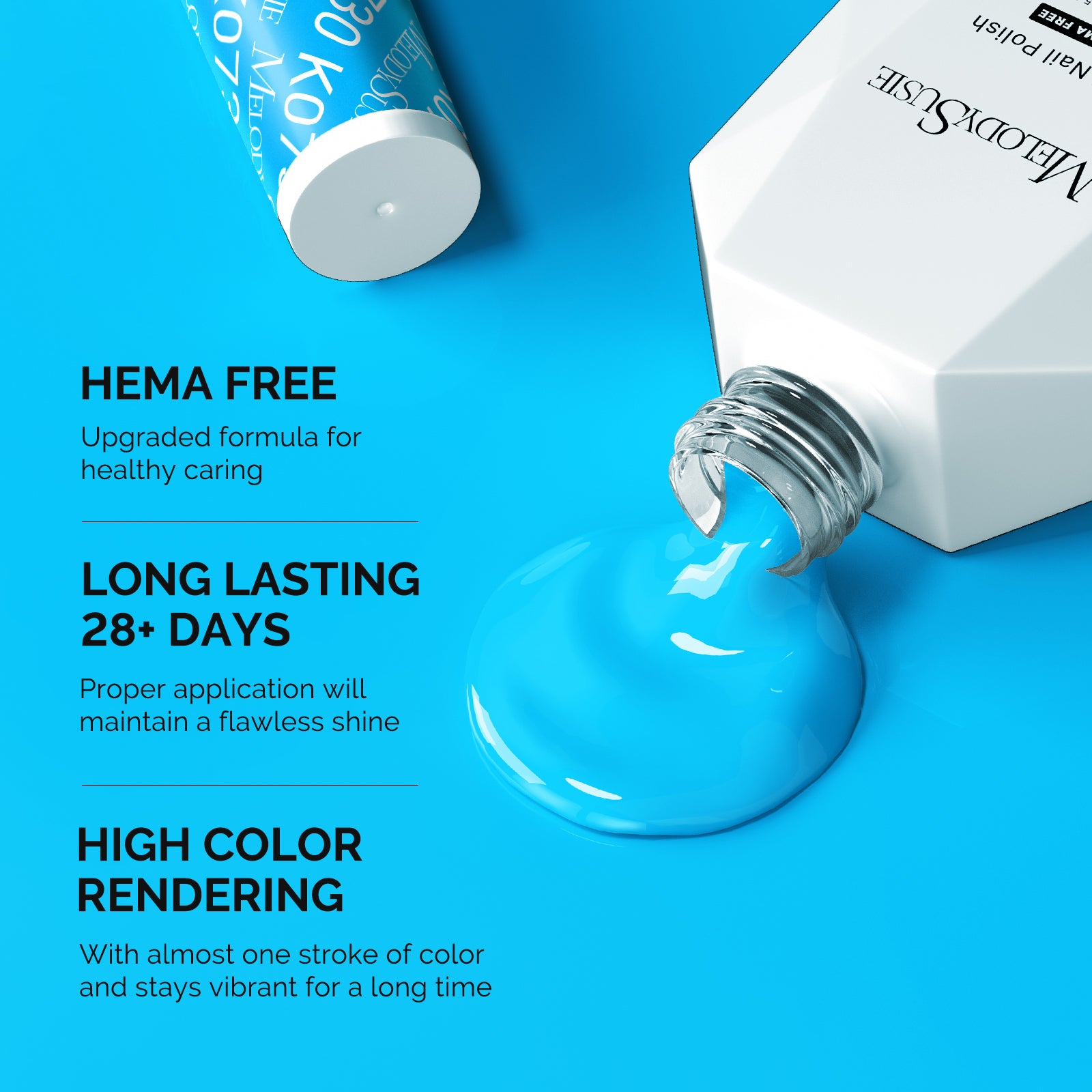 Hema Free Gel Nail Polish 0.5 fl oz/15ml - K0730 Thick Sky Blue