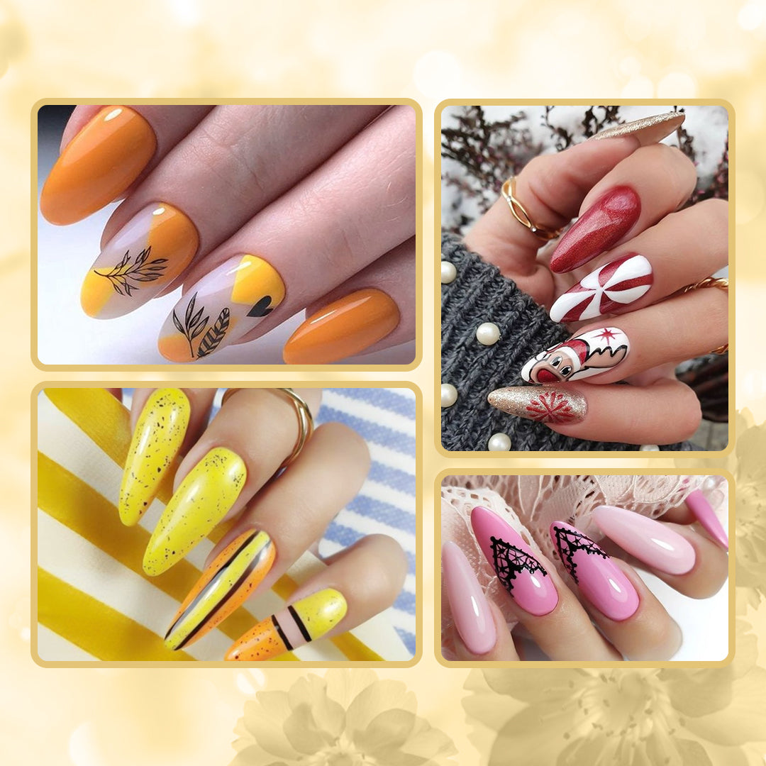 200 Pcs Long Nail Forms Acrylic Nails Self-adhesive Nail Tips Guide  Stickers Nails Extension Forms, Replacement for Gel Nail Stickers Molds  Builder Learning Curve Nail Art for Salon, Gold Horse - Walmart.com