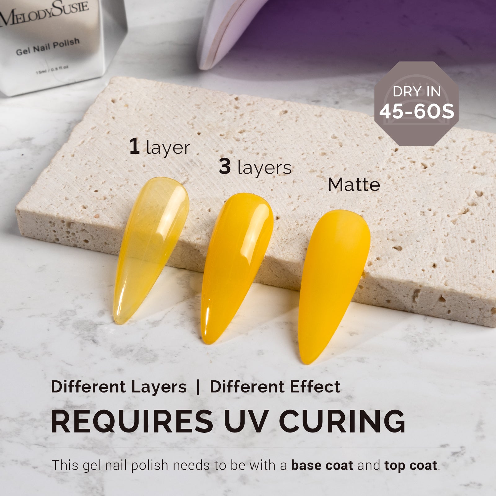 1644 Autumn Leaf Yellow - TPO-Free Faster UV Curing Gel Nail Polish(15ml)