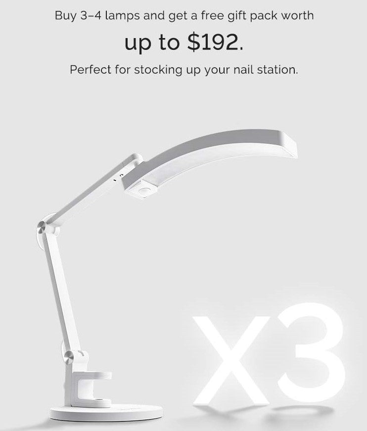 S-Pro29G Nail-Focused 3-Mode Manicure Table Lamp Pack for 3-4