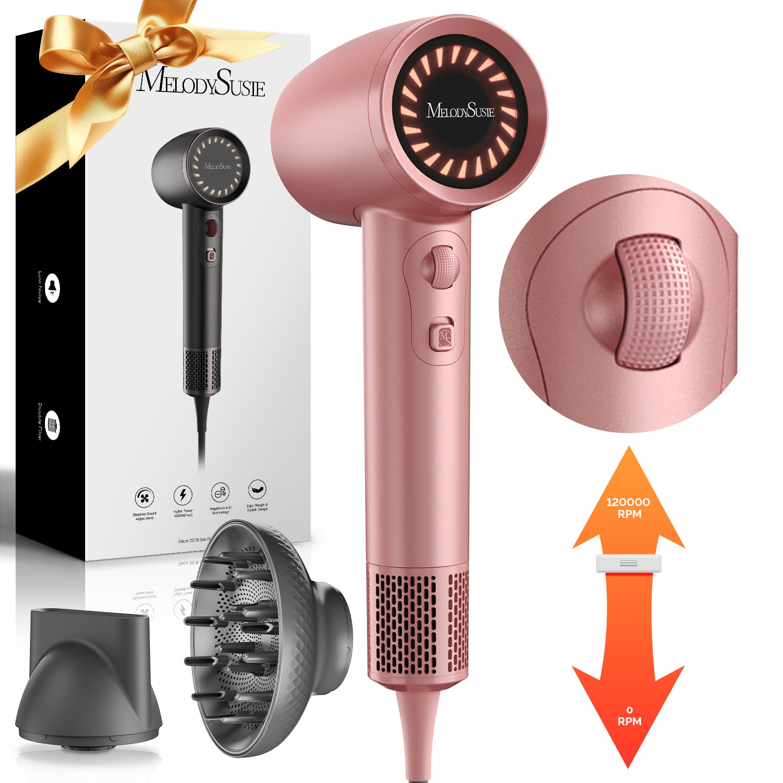 H-S160E Hair Dryer with Diffuser & Smoothing Attachment - (US ONLY)
