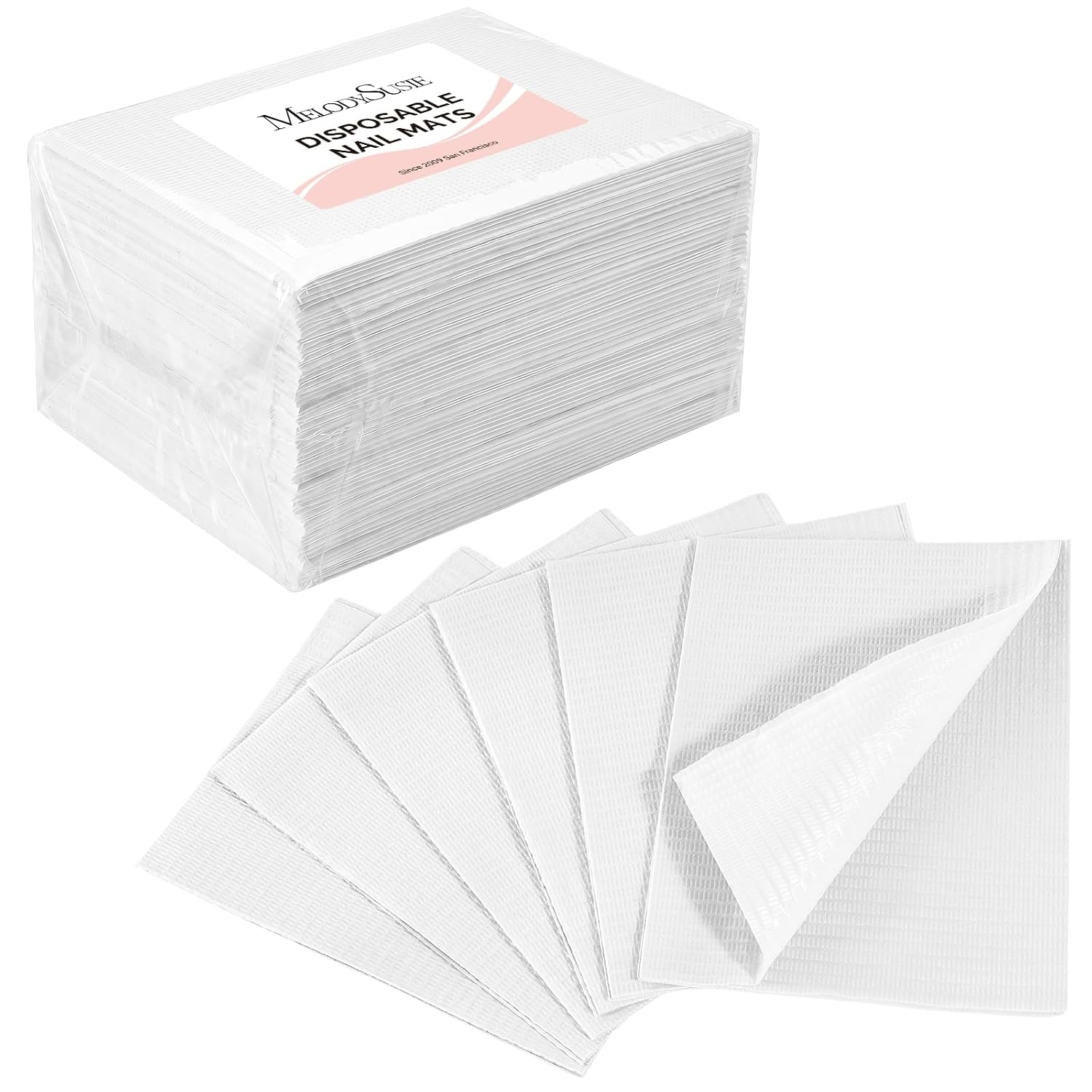 Disposable Nail Mats, 3-Ply Absorbent Nail Art Table Pads 50Pcs