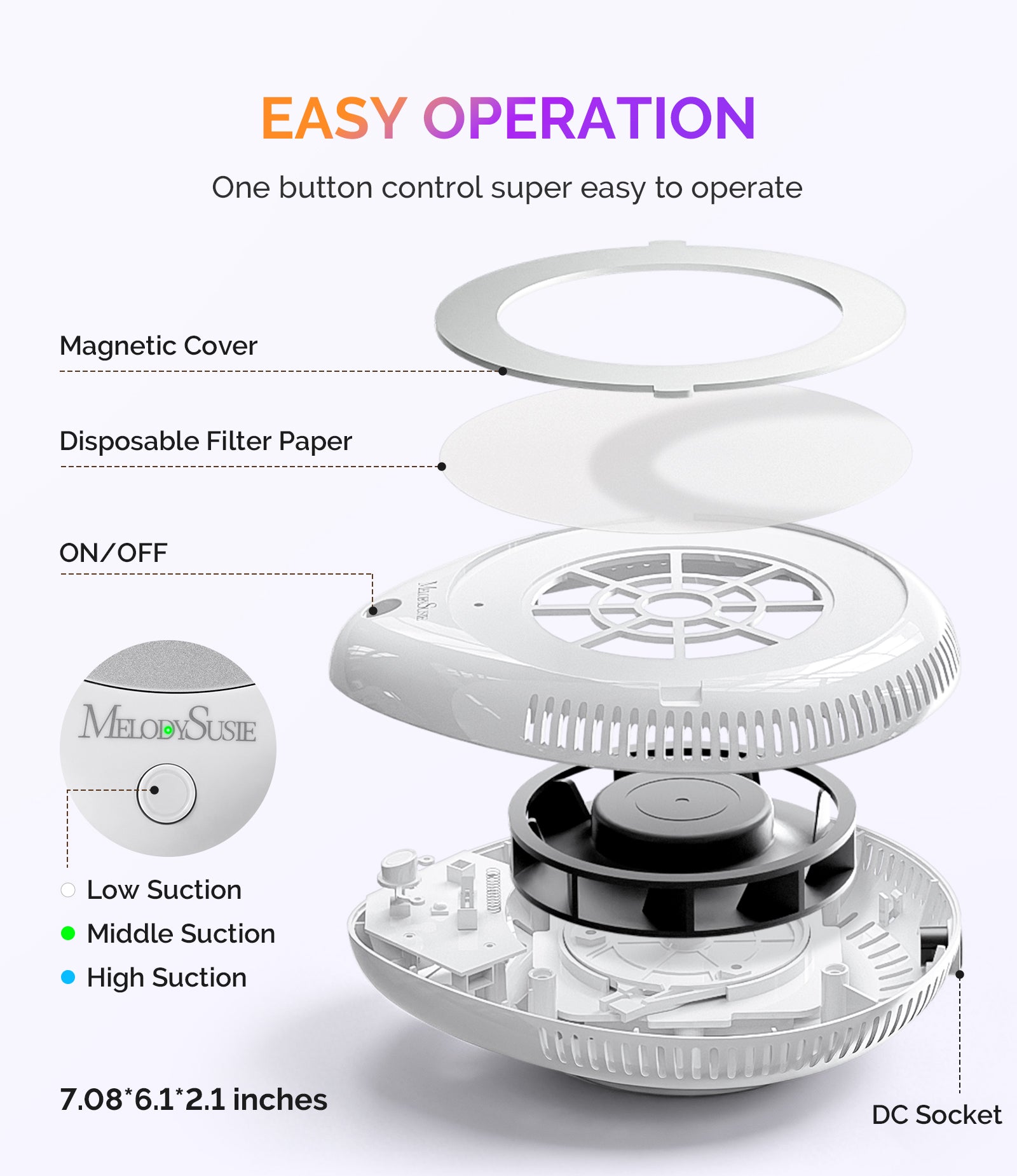 PProR Cordless & Rechargeable Nail Dust Collector - White