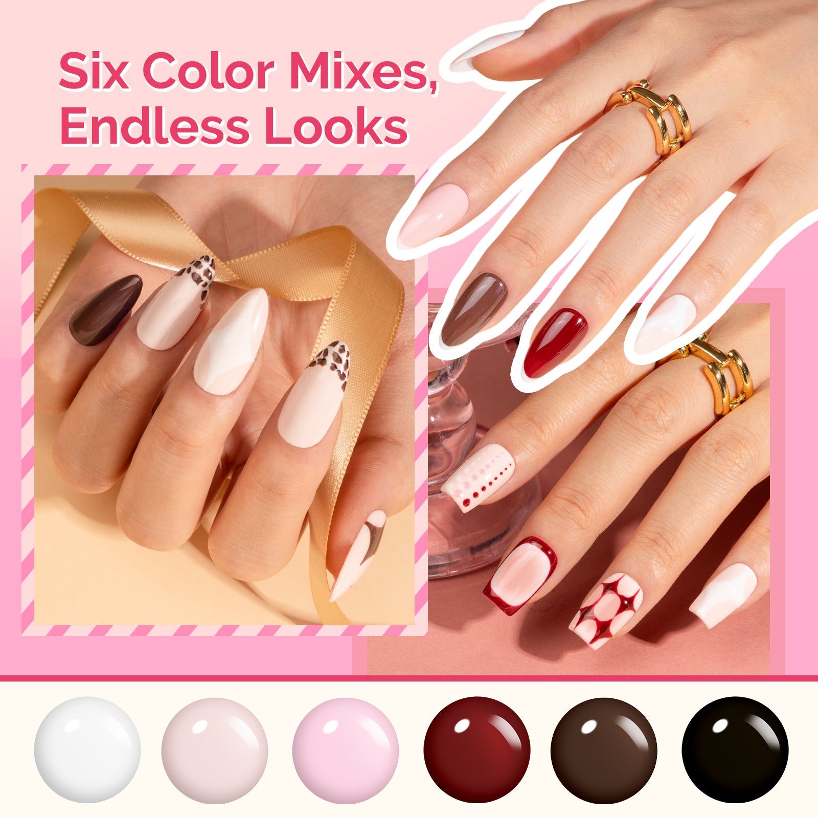 Sweet-Scent Plant-Based HEMA-Free & HPMA-Free & TPO-Free Gel Nail Polish Set - Classic Outfit Set 16.5ml 6Pcs