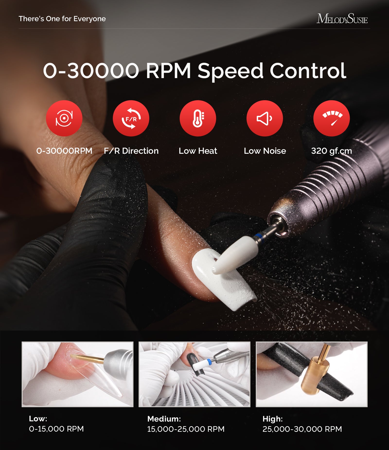 SC320A Desktop Multifunctional Rechargeable Nail Drill 30,000RPM - Pink