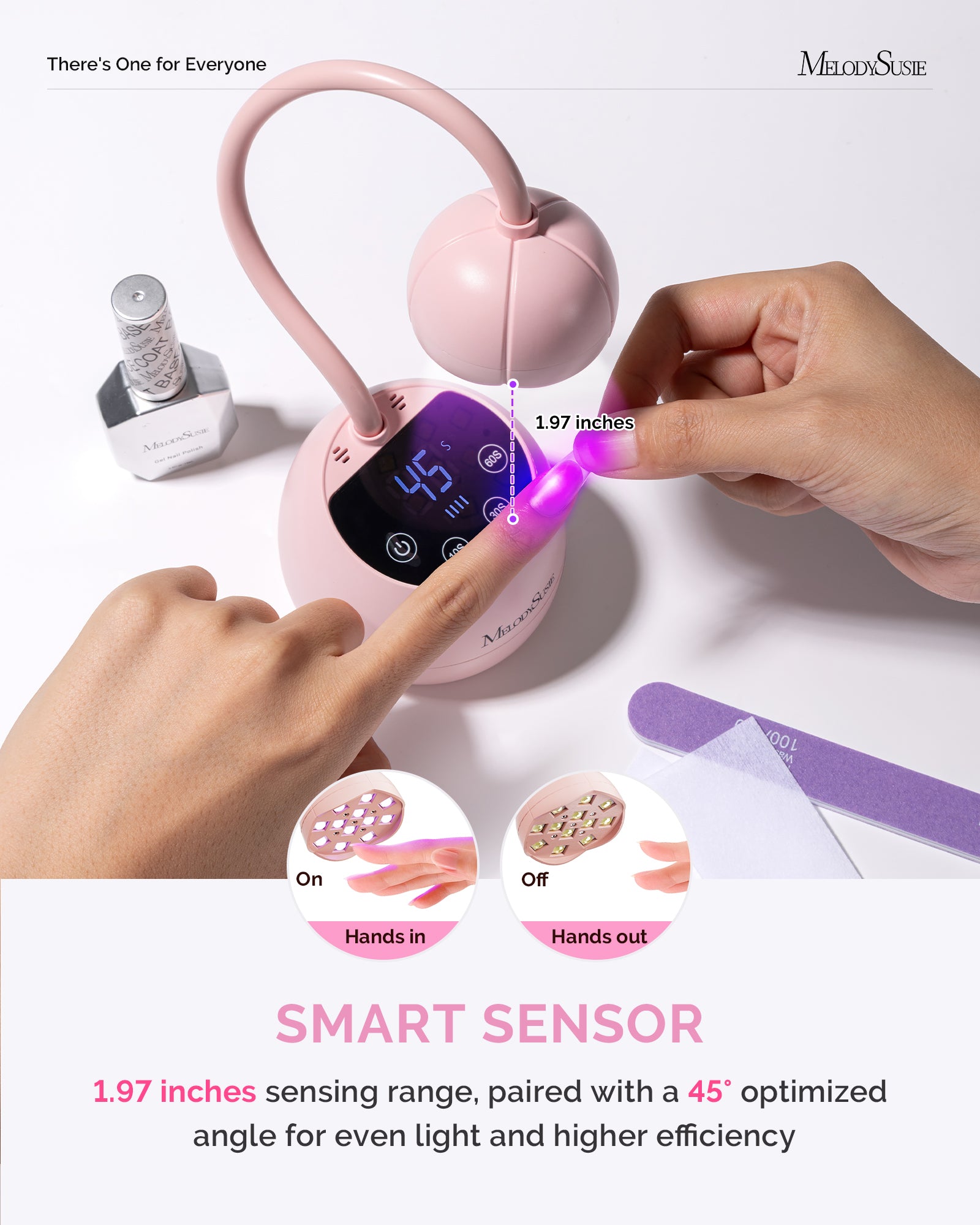 P-ArtM2 Gooseneck Cordless UV Nail Lamp - Pink