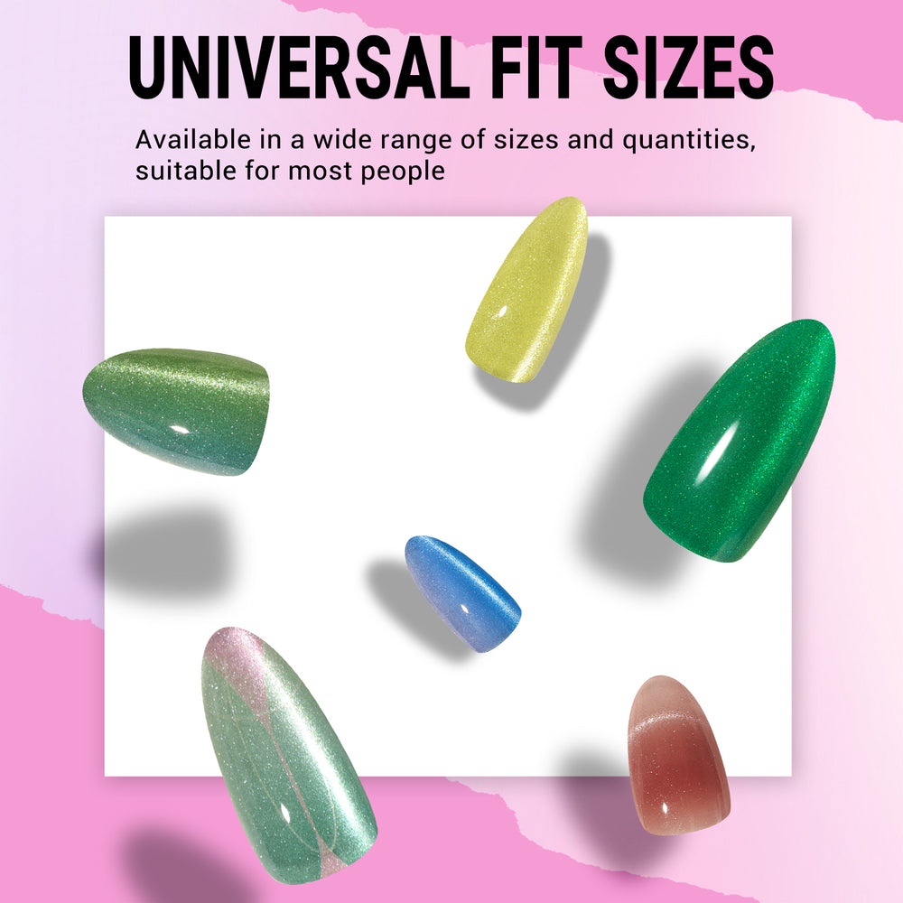 Deep Green Cat Eye Press On Nails Kit MelodySusie