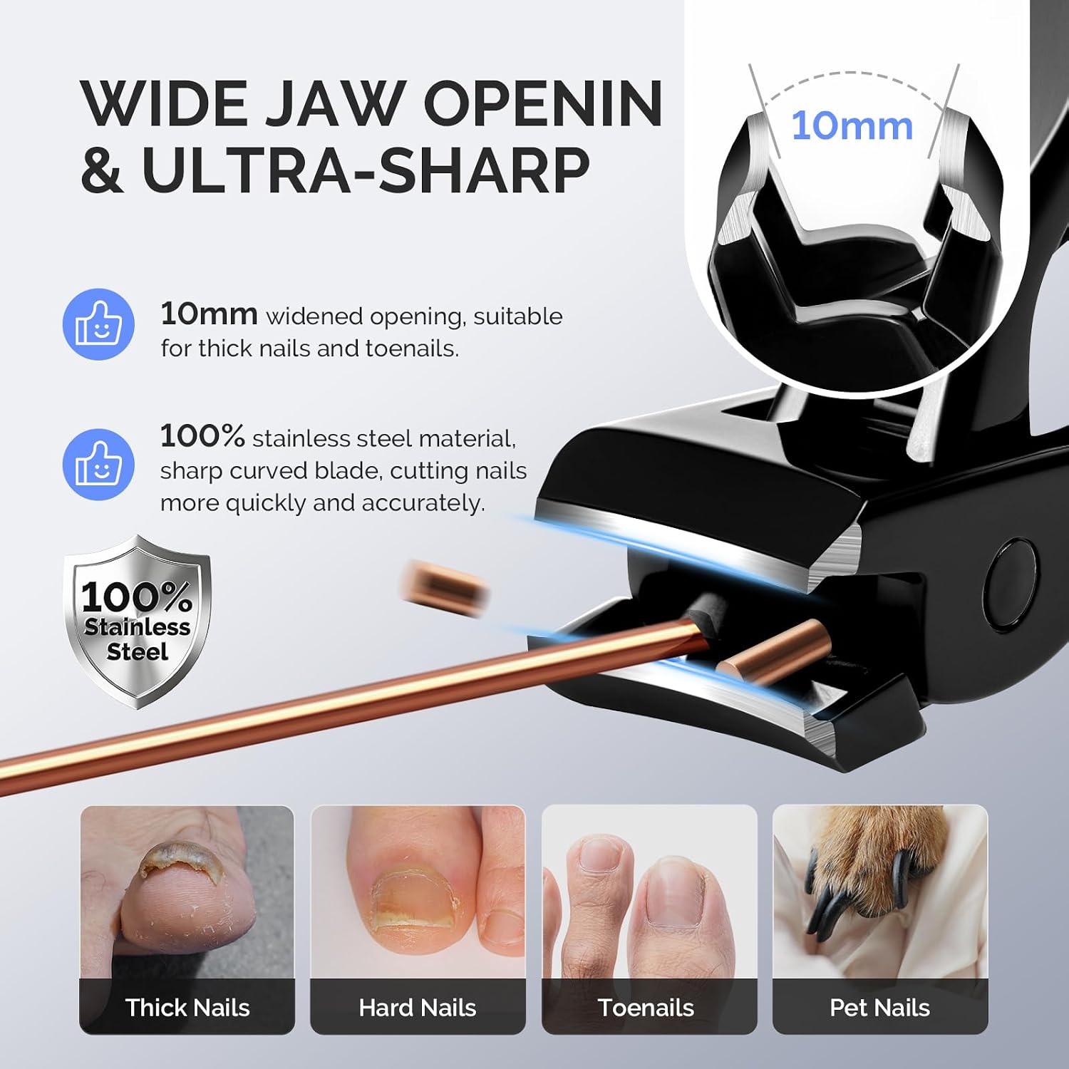 Angled Head Large Nail Clipper with Nail File