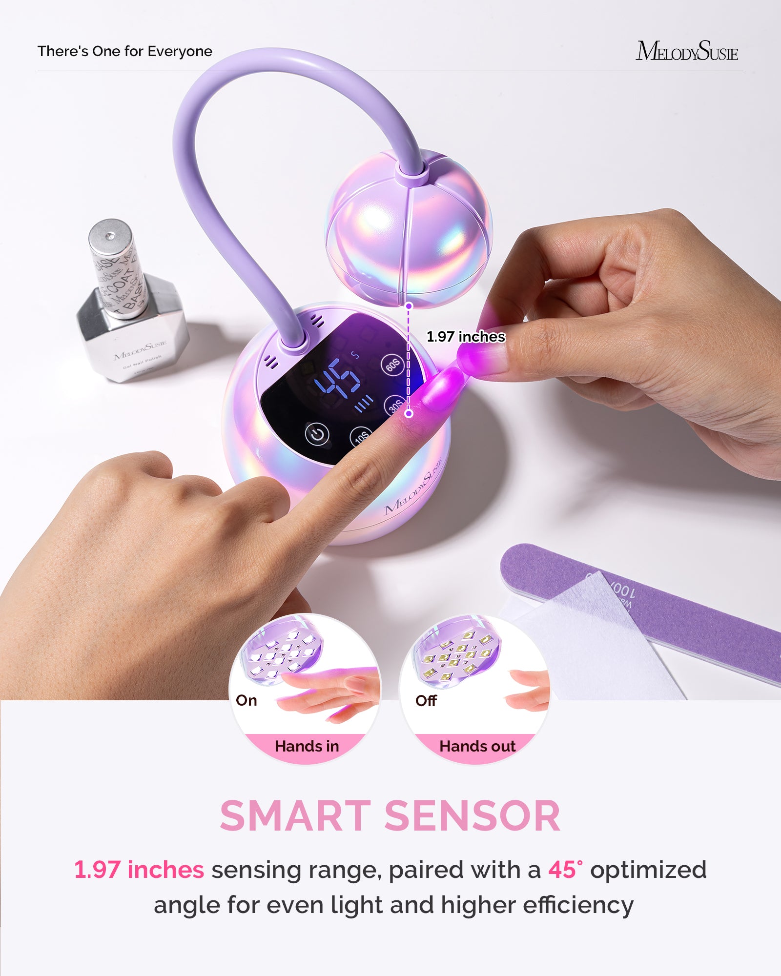 (US ONLY) P-ArtM2 Gooseneck Cordless UV Nail Lamp - Pearl Purple
