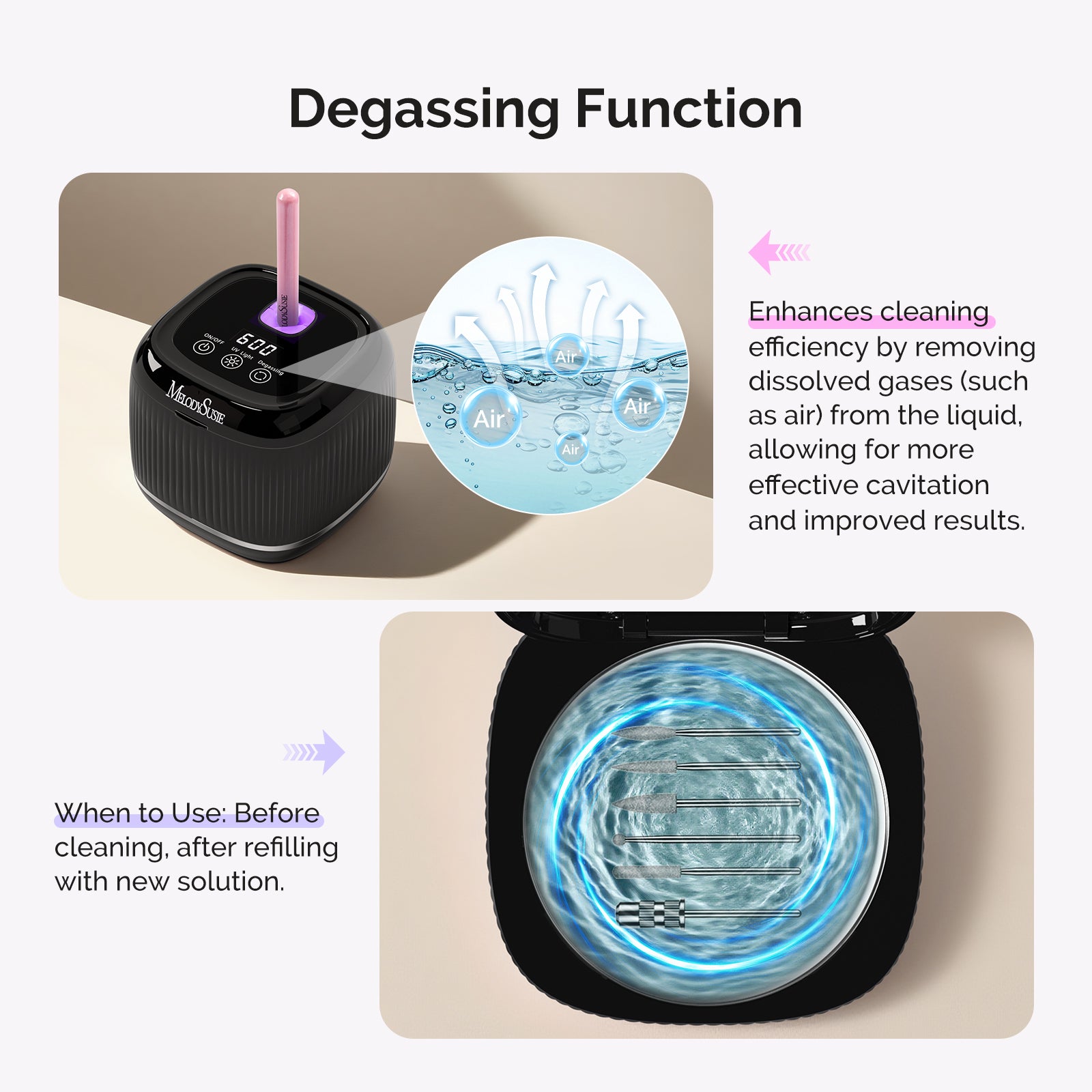 2 in 1 Ultrasonic Cleaner Machine for Manicure