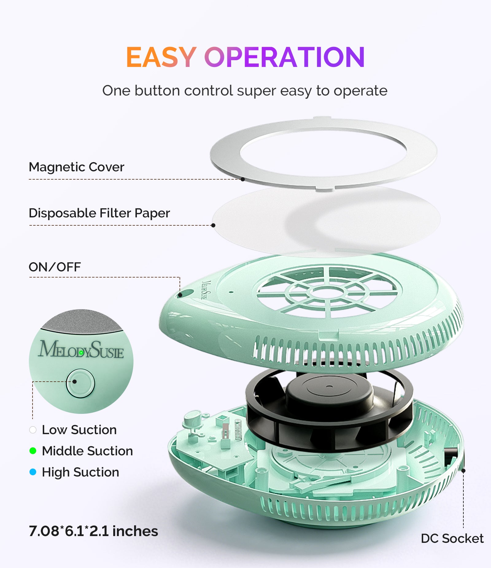 PProR Cordless & Rechargeable Nail Dust Collector - Green