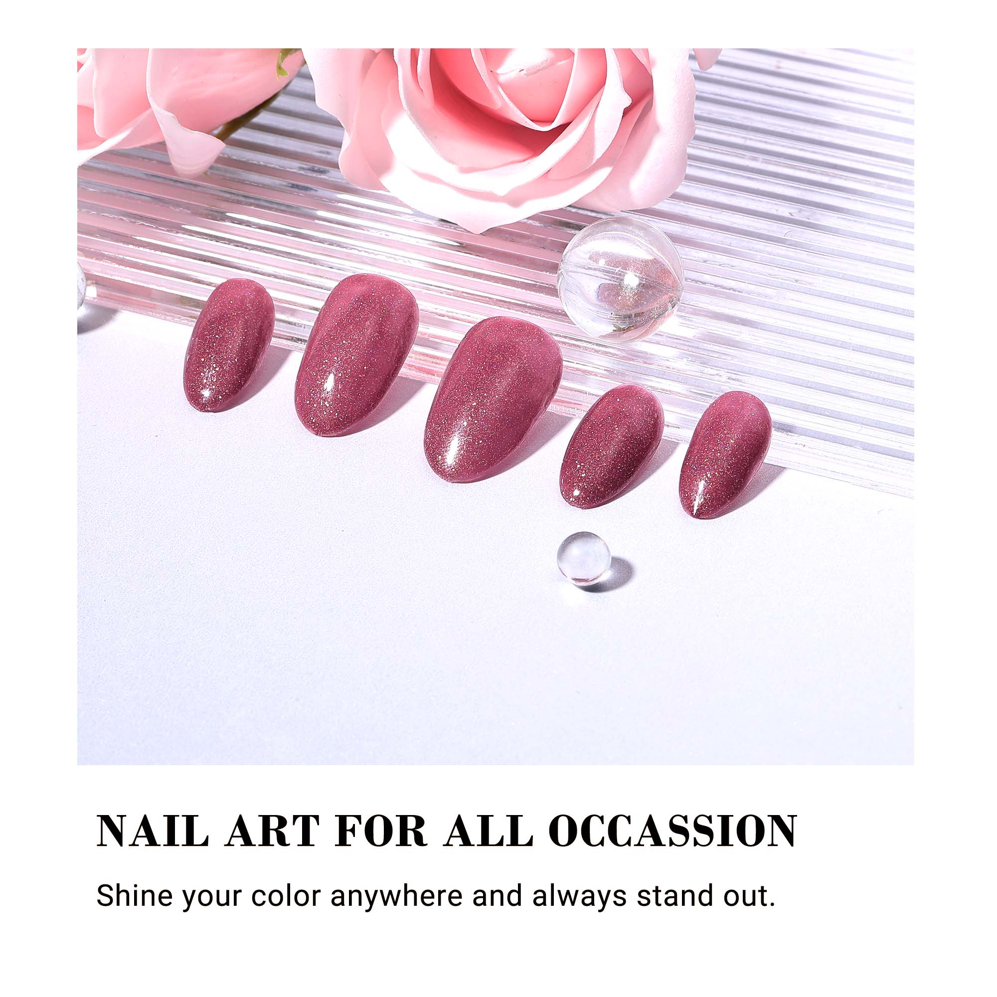 Z040 Violet Glitter - Gel Nail Polish(15ml)
