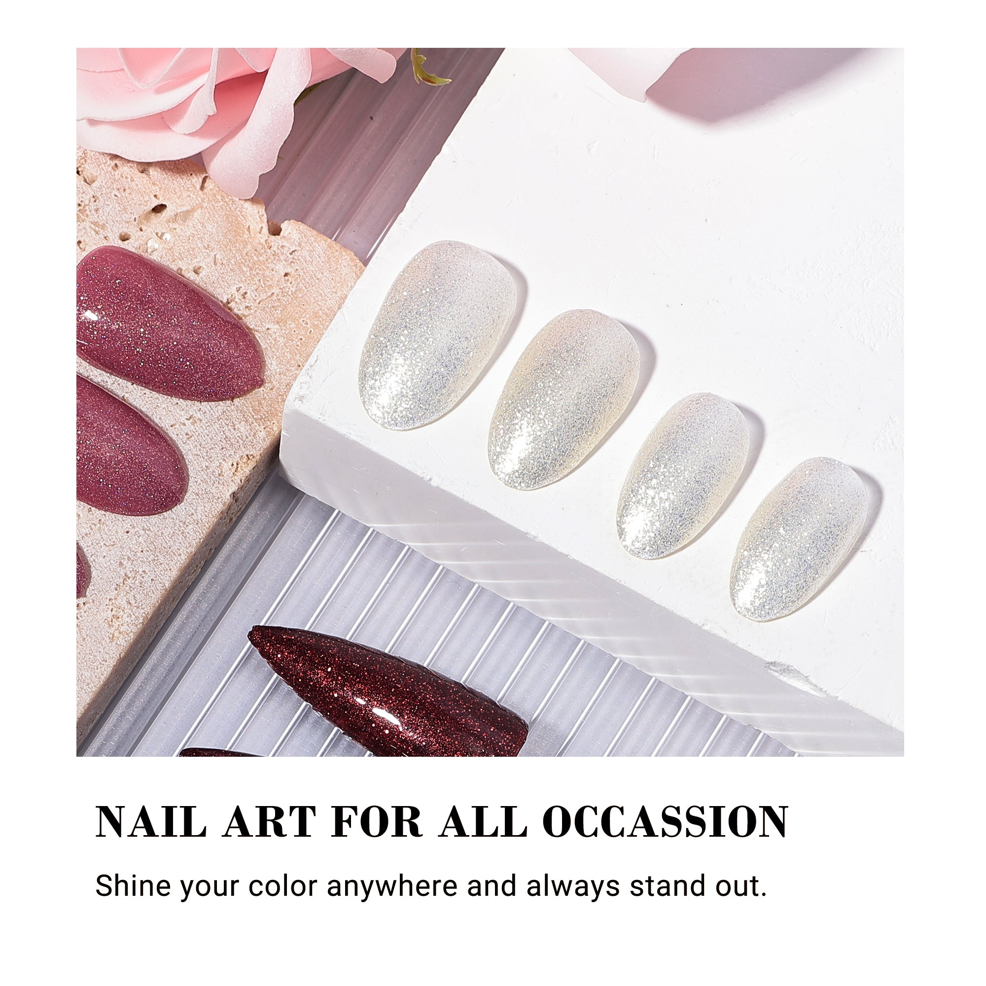 Z053 Translucent Jelly Glitter White - Gel Nail Polish(15ml)