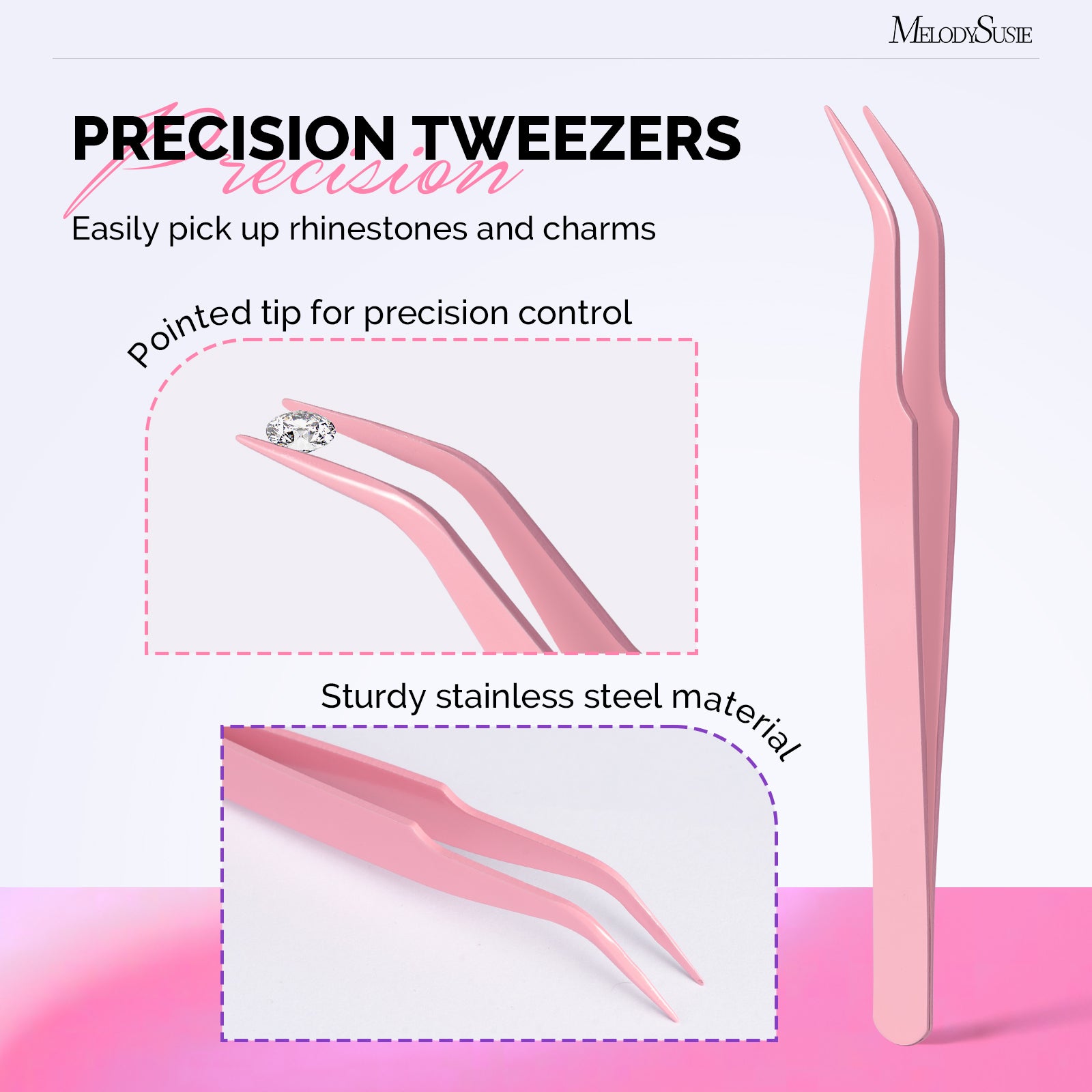 Nail Art Rhinestone Picker Tool Set - Pink & Purple - US ONLY