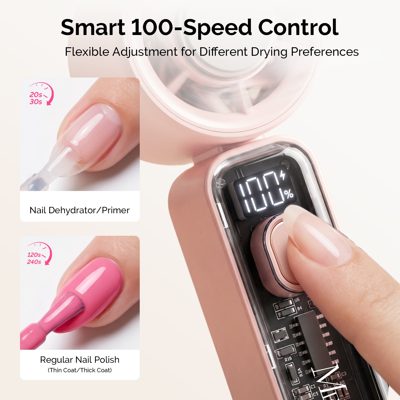 Portable & Rechargeable P-ARTF13 Mini Nail Art Cooling & Drying Fan